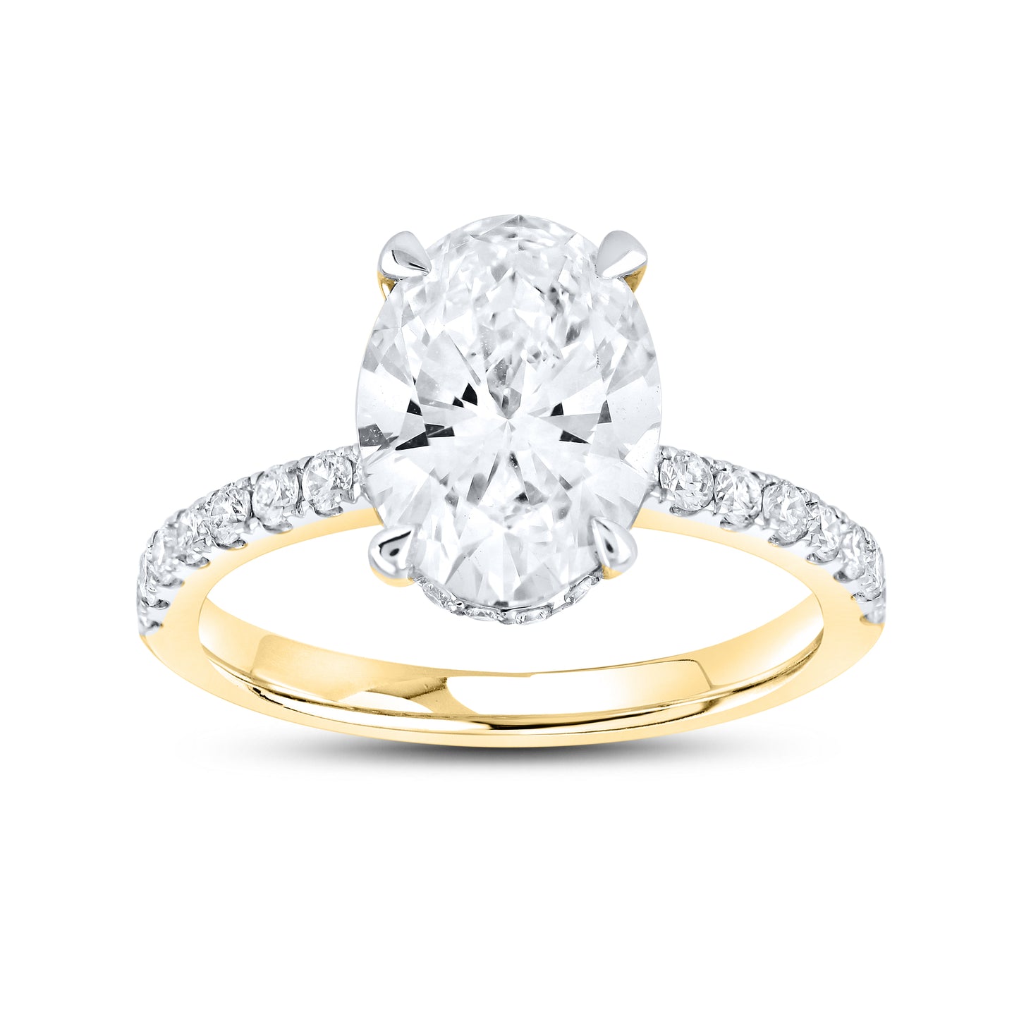 14kt Yellow Gold 3.53 CTW Oval Lab Diamond Ring