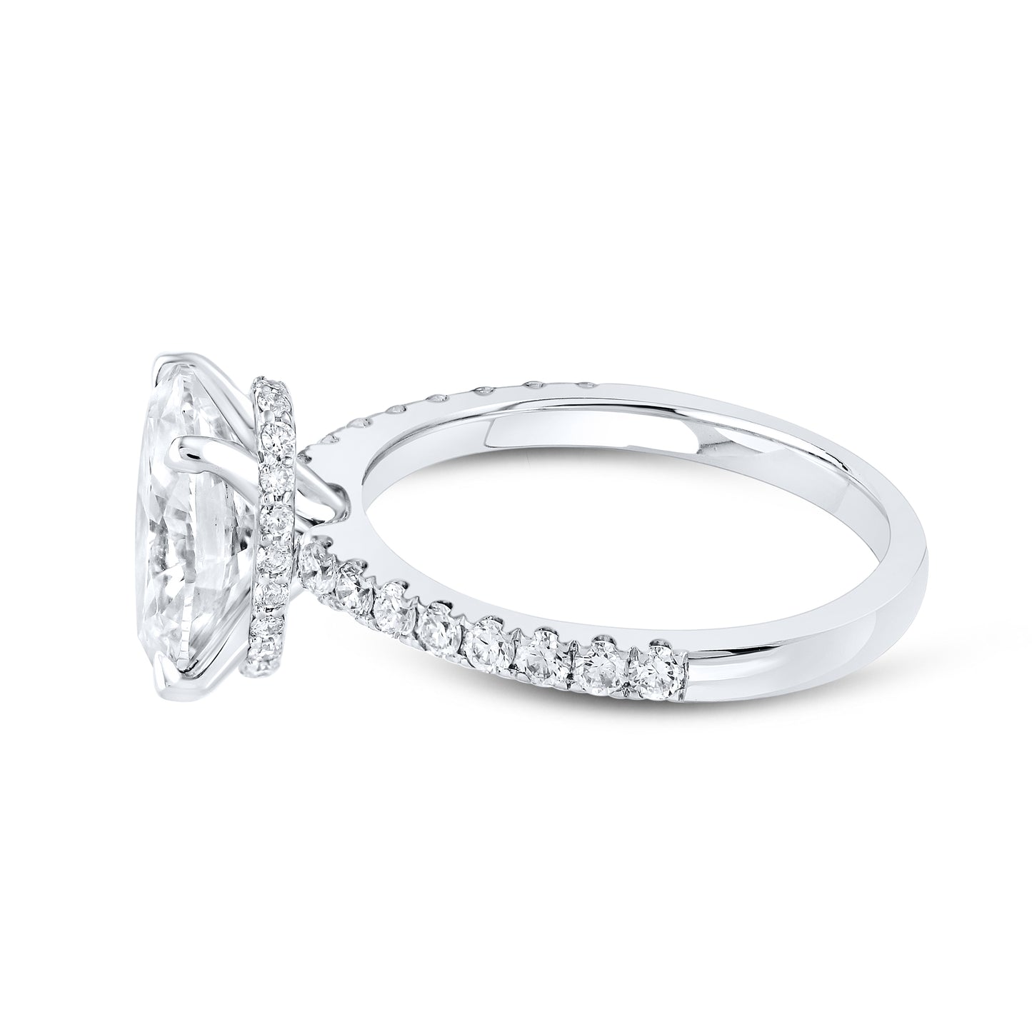 14kt White Gold 3.53 CTW Oval Lab Diamond Ring