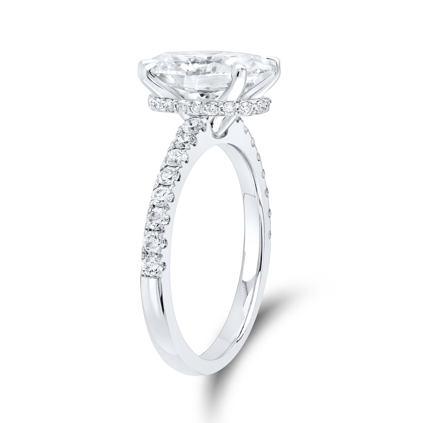 14kt White Gold 3.53 CTW Oval Lab Diamond Ring