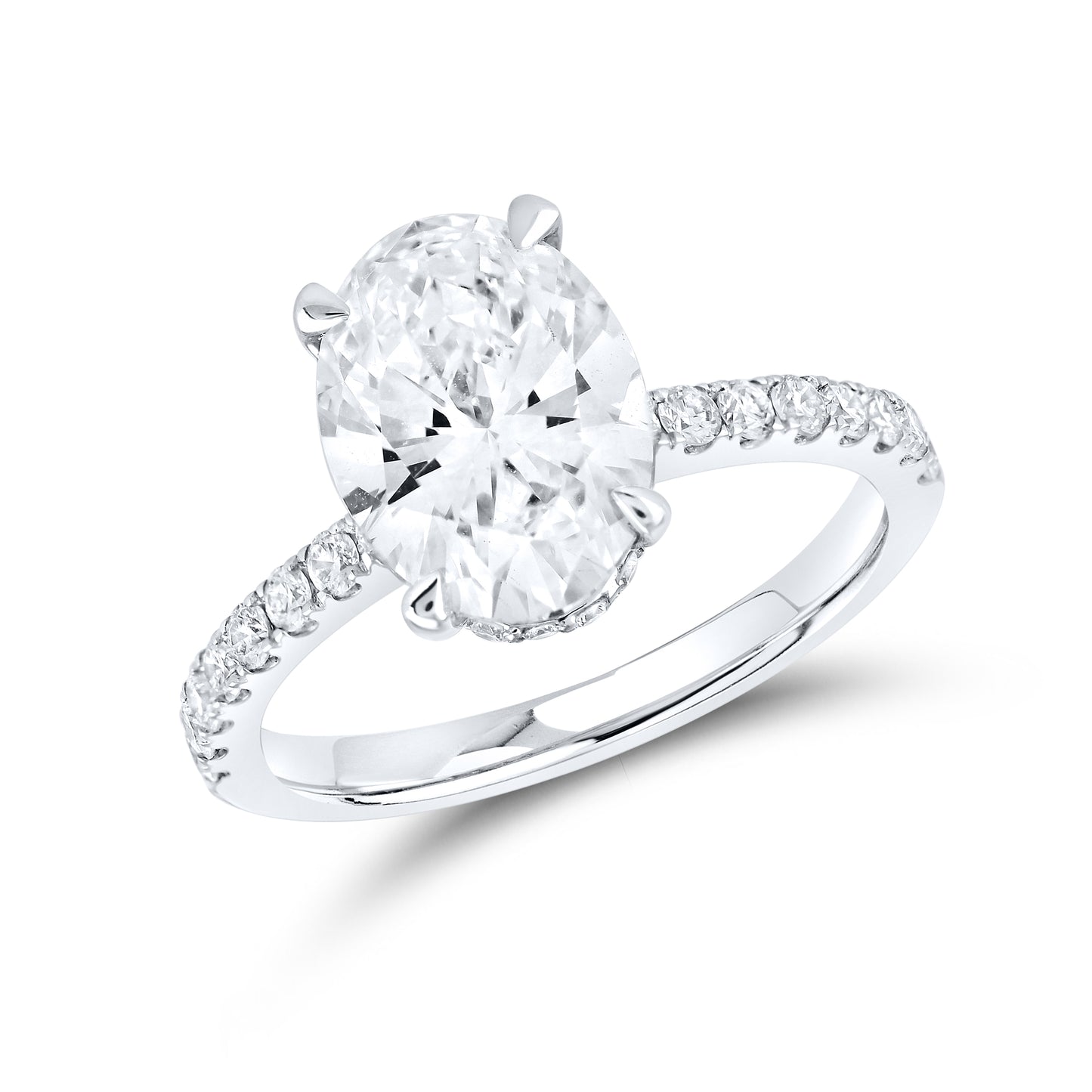 14kt White Gold 3.53 CTW Oval Lab Diamond Ring