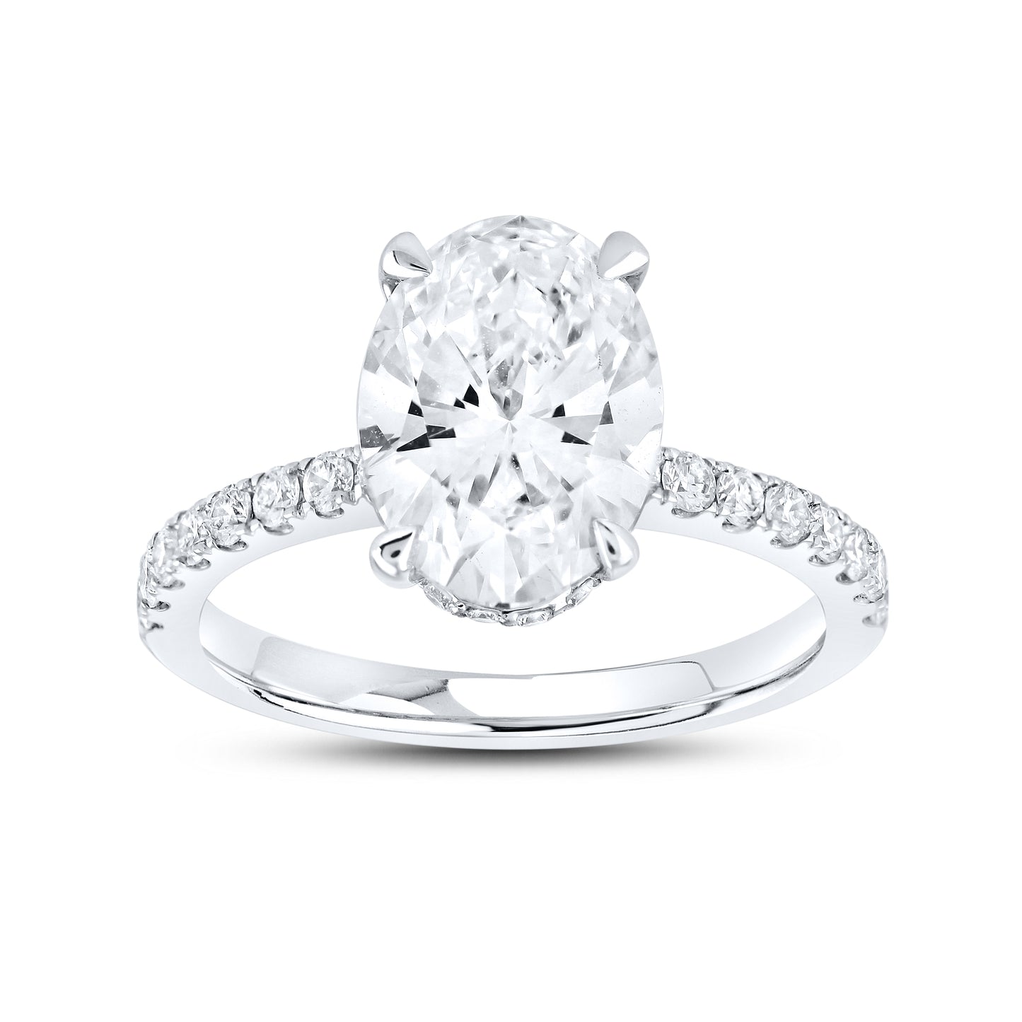 14kt White Gold 3.53 CTW Oval Lab Diamond Ring