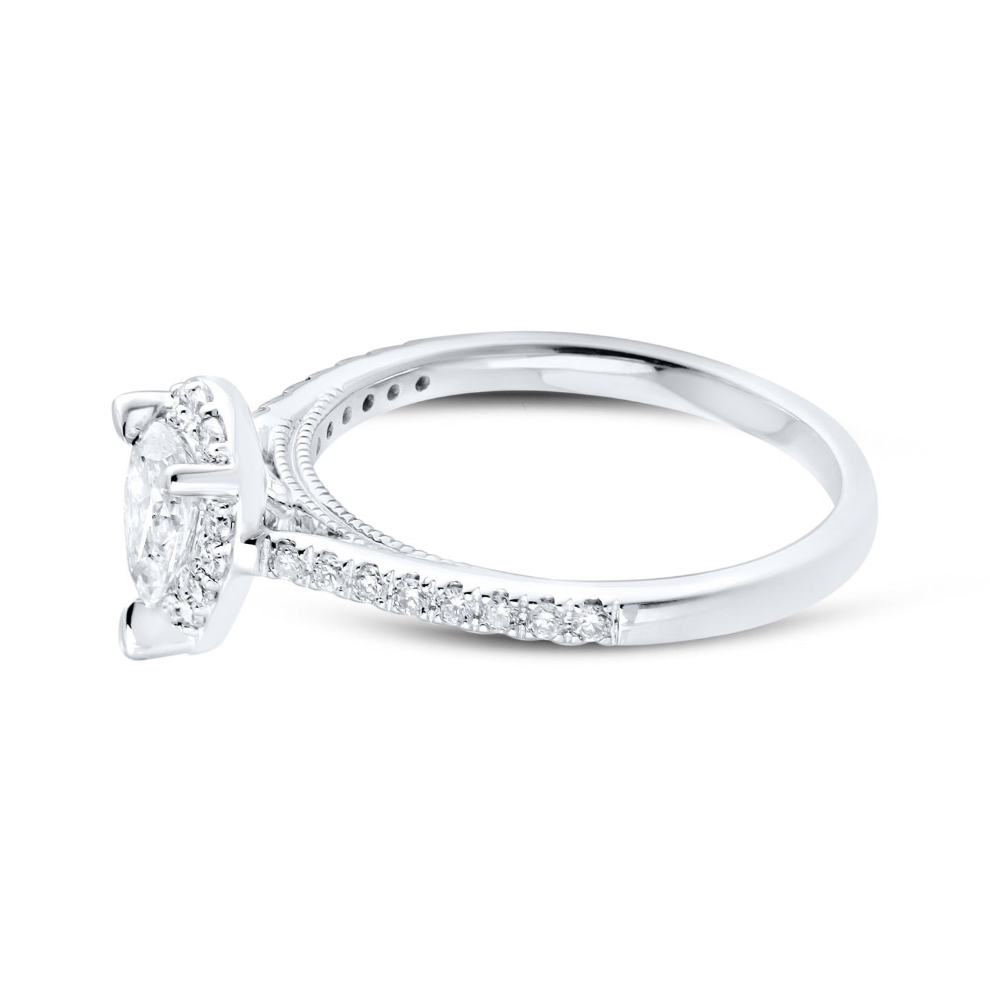 14kt White Gold 0.75 Teardrop CTW Lab Diamond Ring
