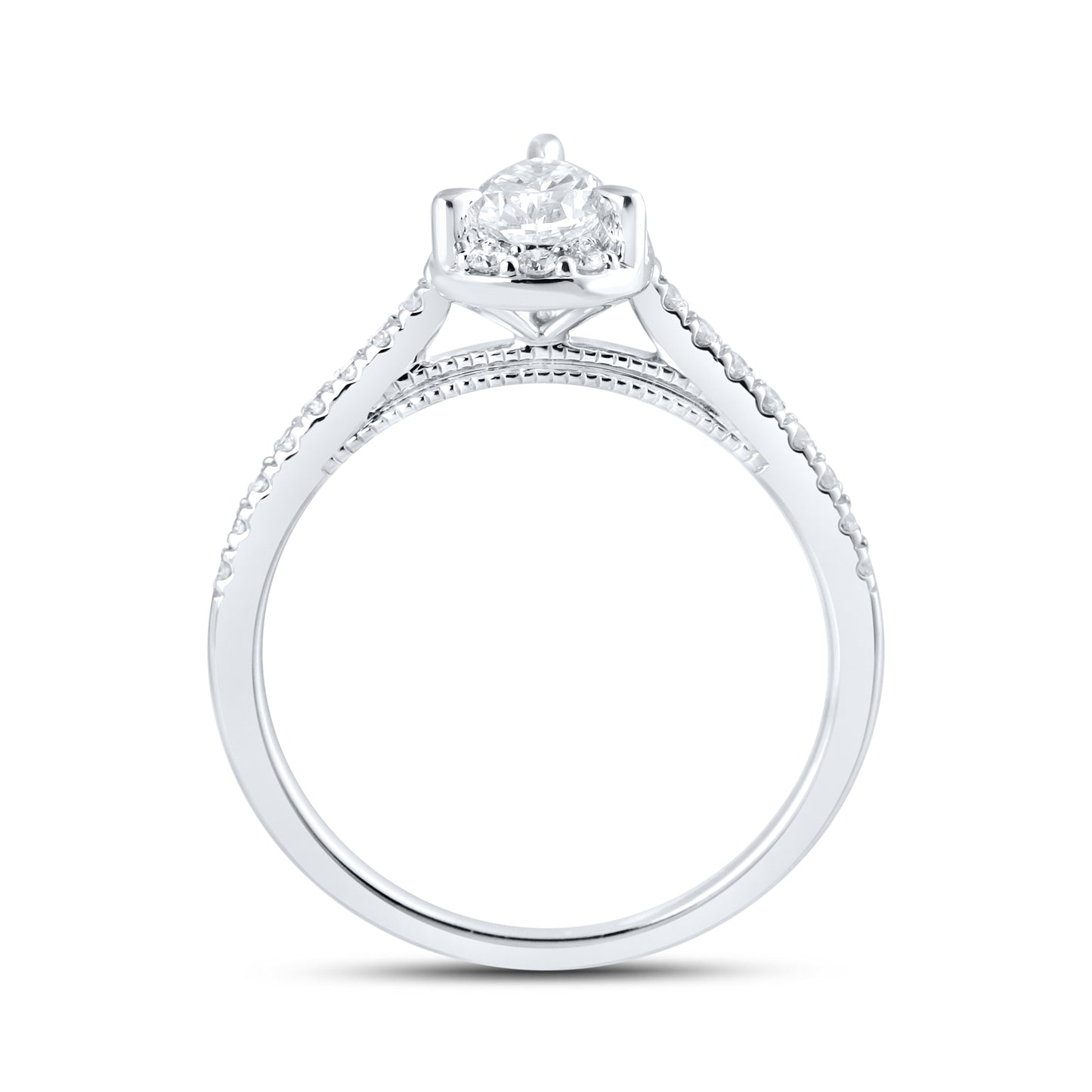 14kt White Gold 0.75 Teardrop CTW Lab Diamond Ring