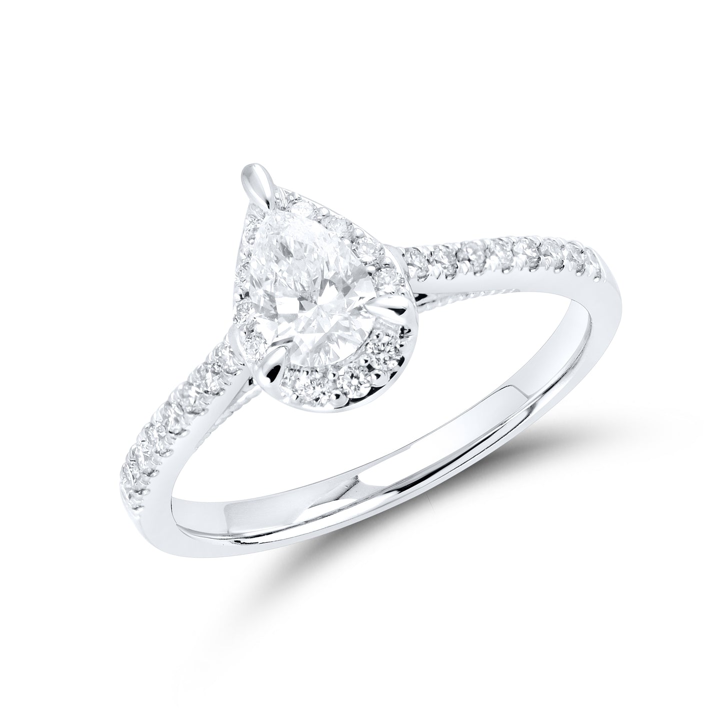14kt White Gold 0.75 Teardrop CTW Lab Diamond Ring