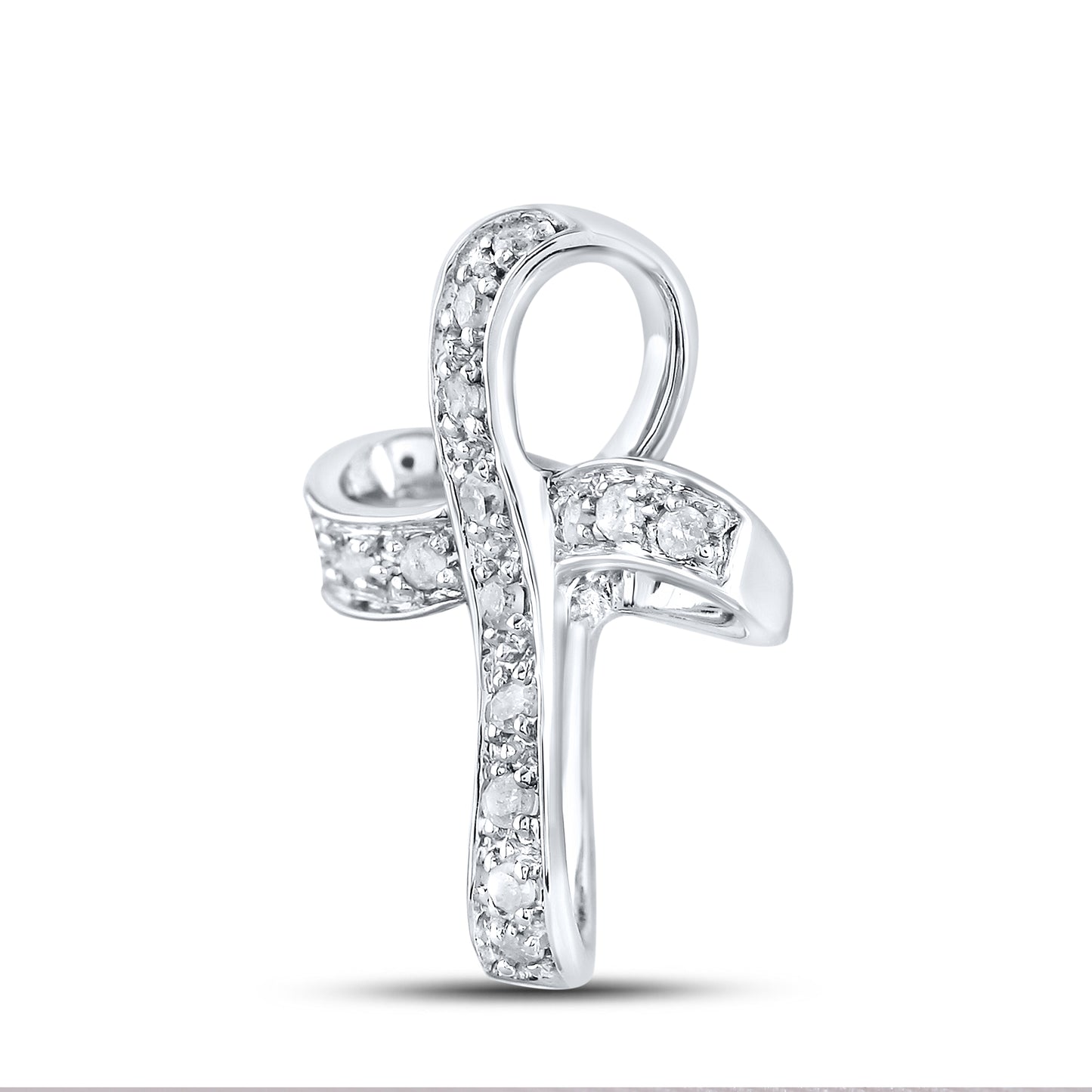 10kt White Gold 0.10 CTW Diamond Pendant With 10kt Chain