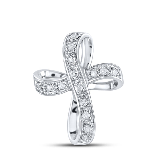 10kt White Gold 0.10 CTW Diamond Pendant With 10kt Chain