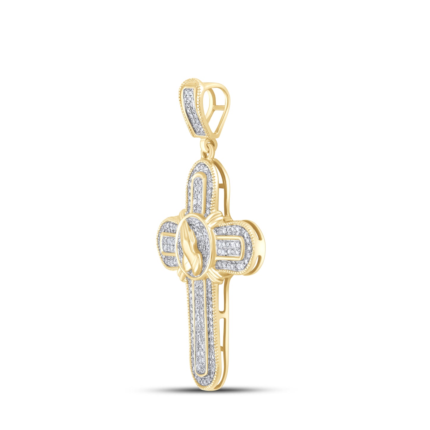 10kt Yellow Gold 0.55 ctw Cross Diamond Charm