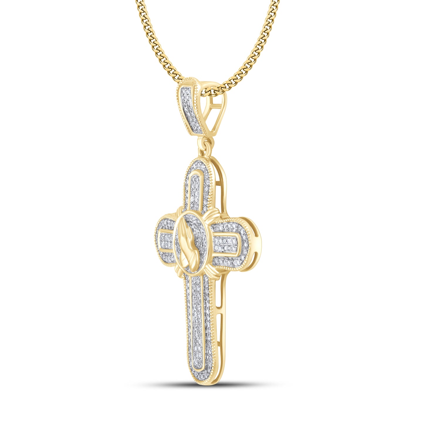 10kt Yellow Gold 0.55 ctw Cross Diamond Charm