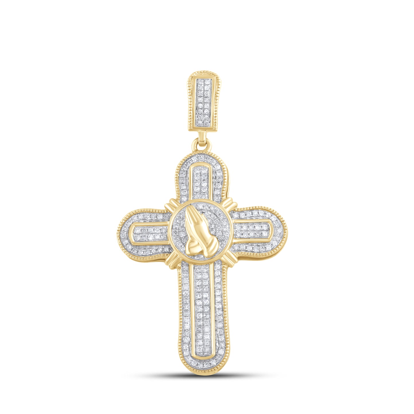 10kt Yellow Gold 0.55 ctw Cross Diamond Charm