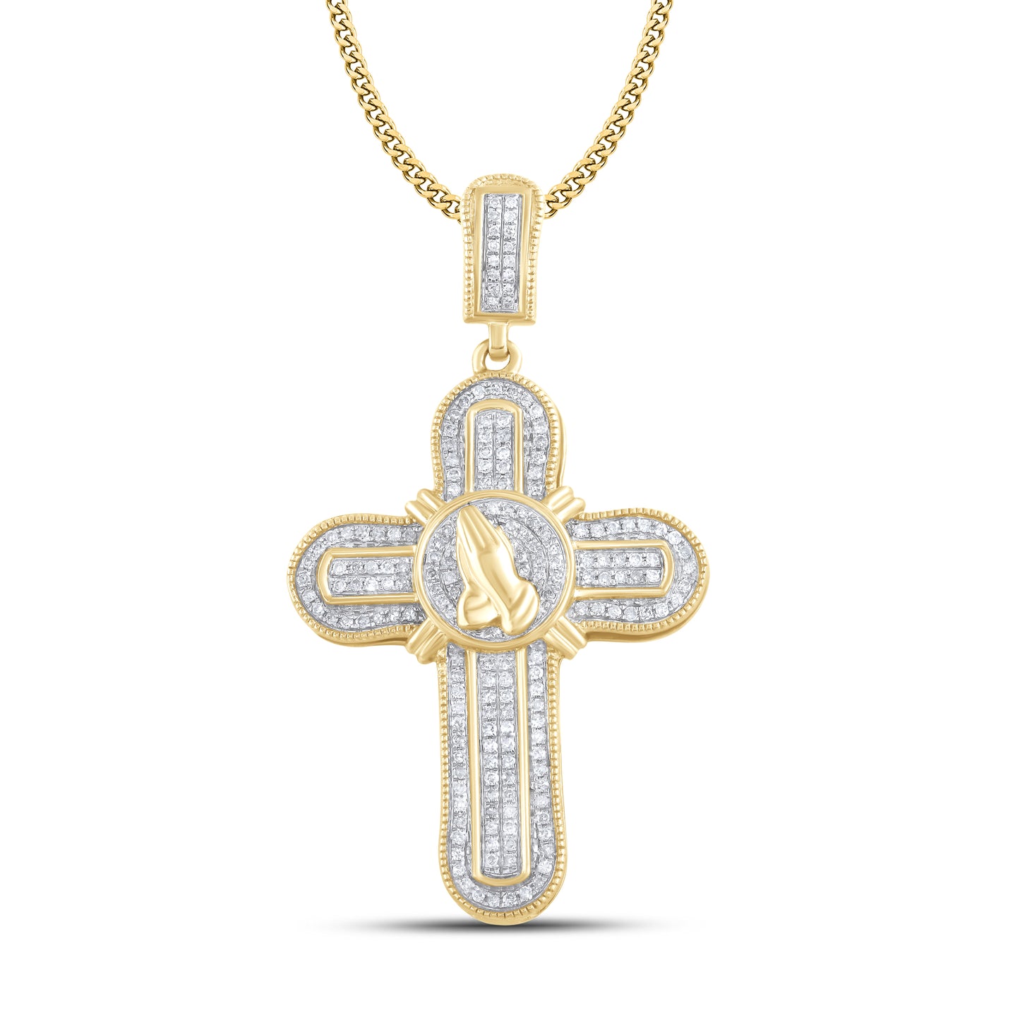 10kt Yellow Gold 0.55 ctw Cross Diamond Charm