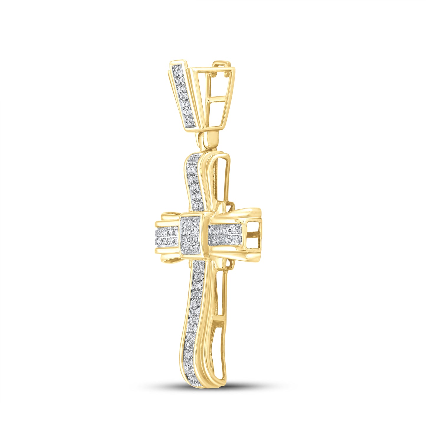 10kt Yellow Gold 0.30 CTW Cross Diamond Charm