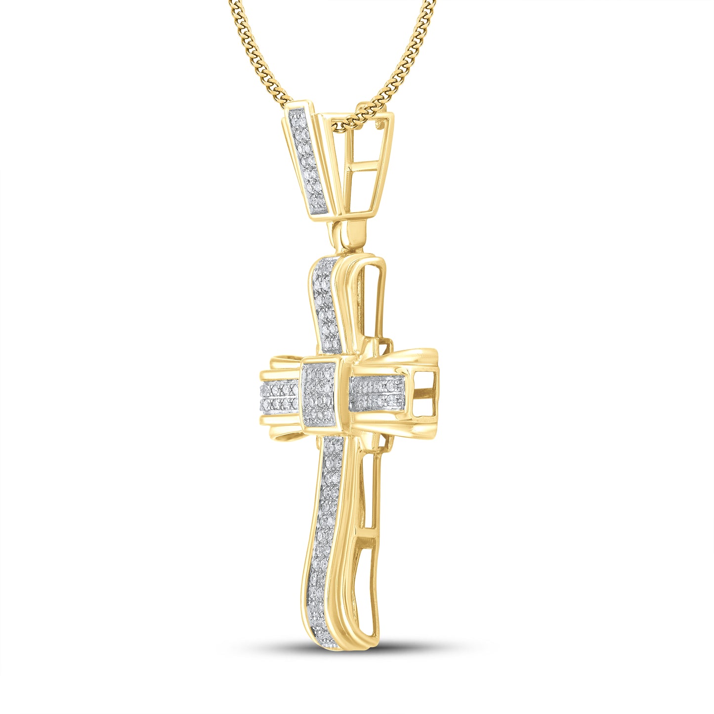 10kt Yellow Gold 0.30 CTW Cross Diamond Charm