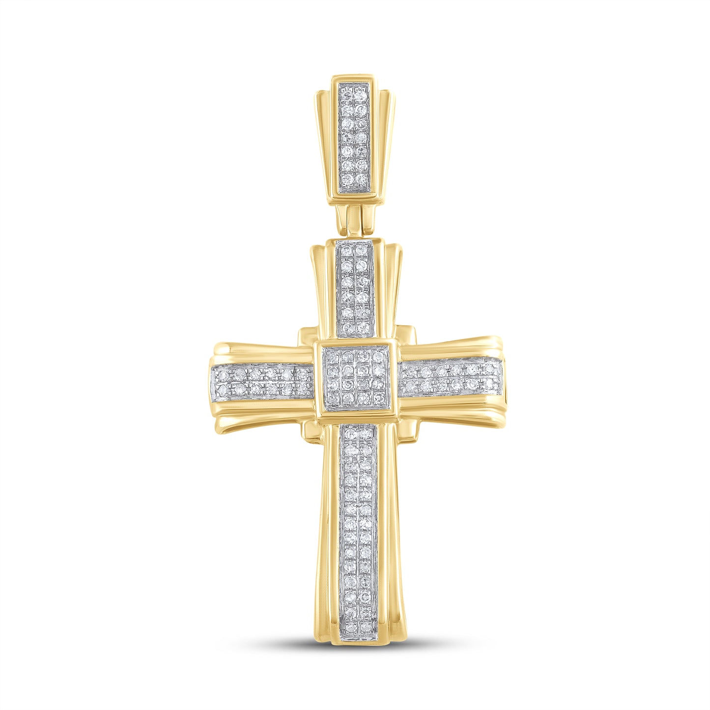 10kt Yellow Gold 0.30 CTW Cross Diamond Charm