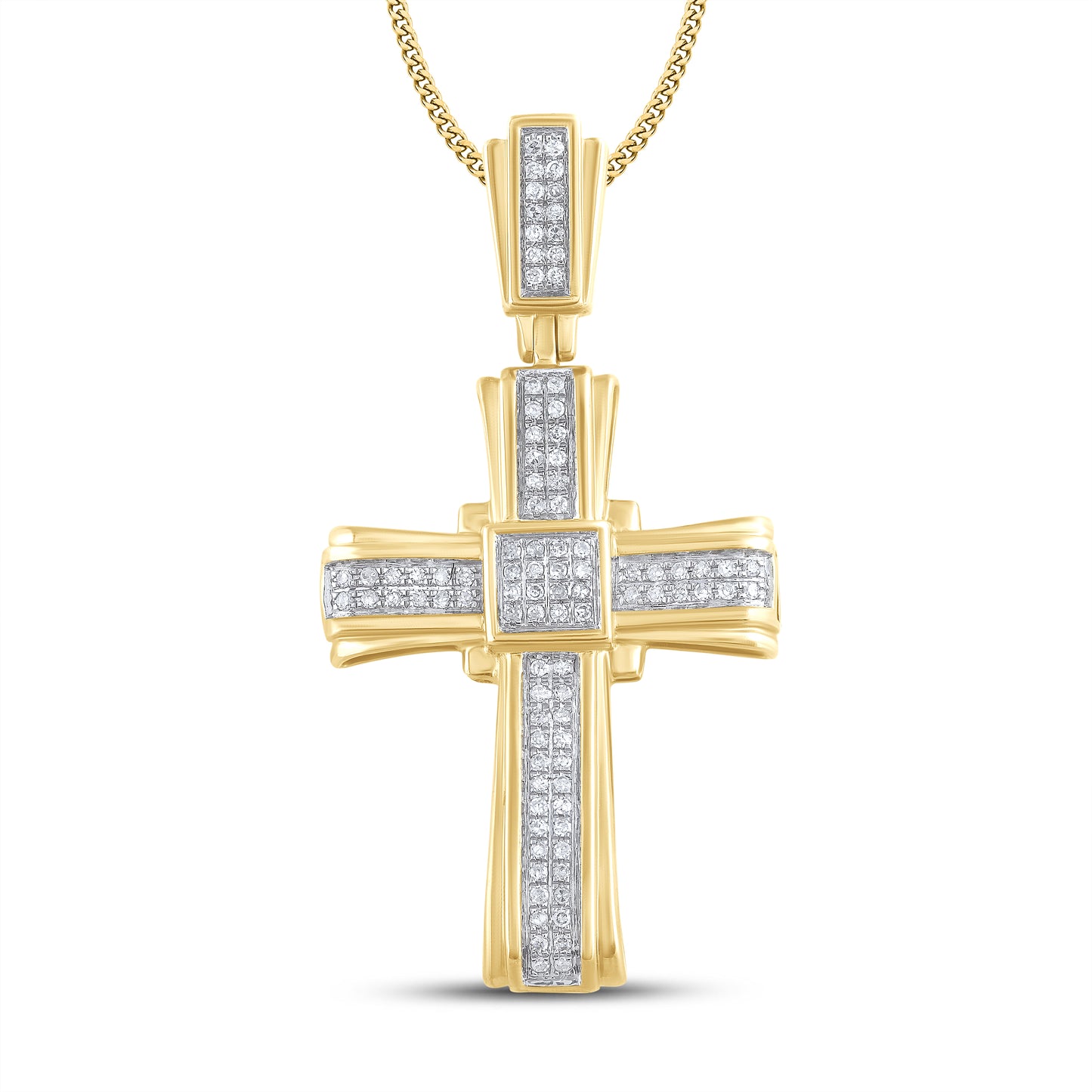 10kt Yellow Gold 0.30 CTW Cross Diamond Charm