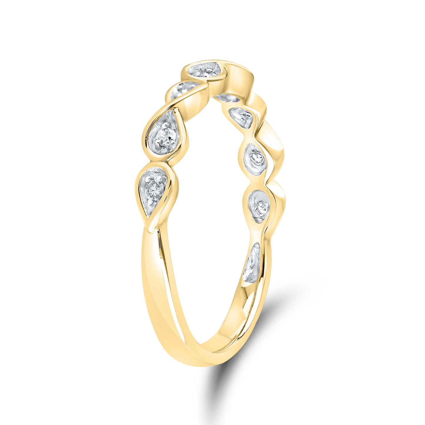 10kt Yellow Gold 0.11 CTW Natural Diamond Band