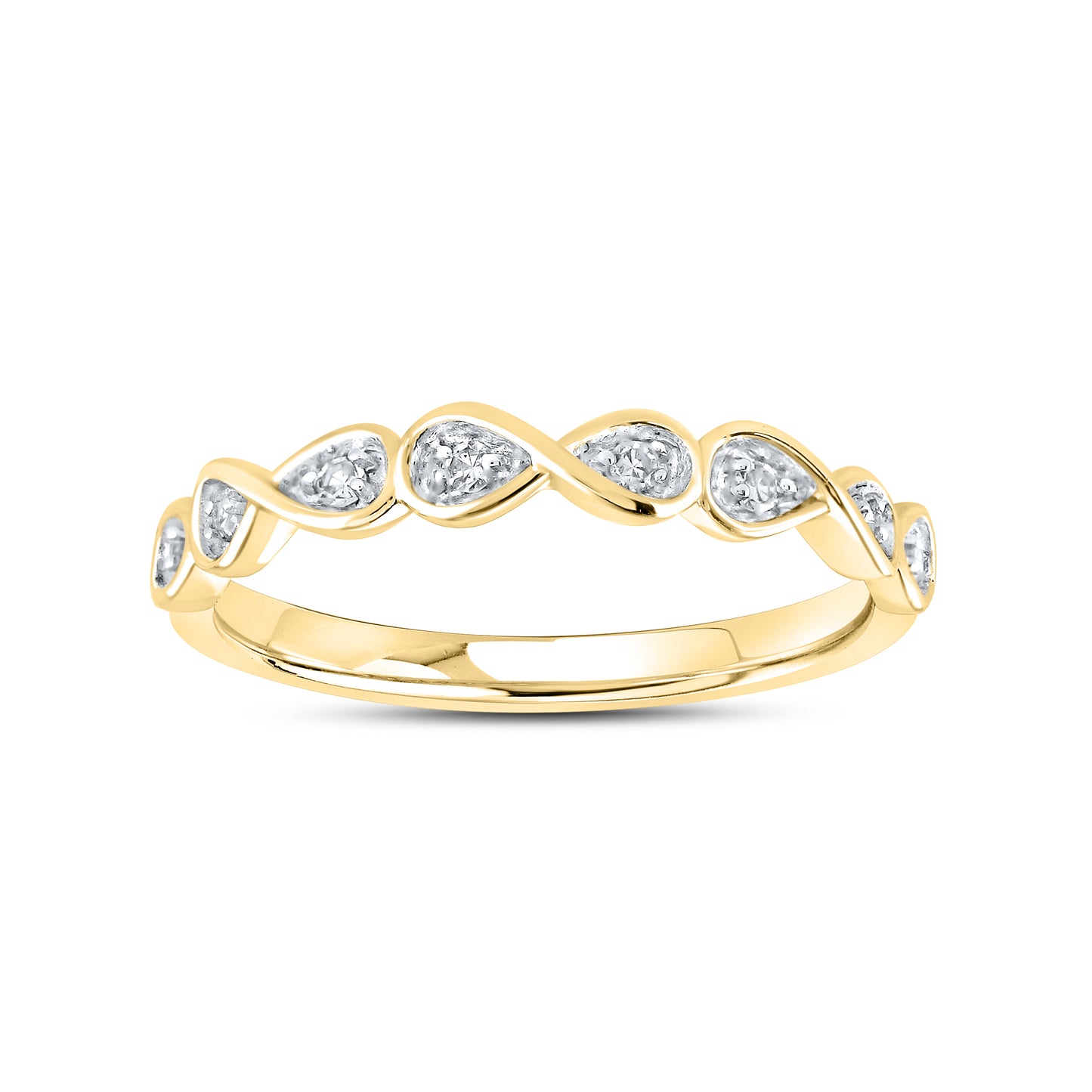 10kt Yellow Gold 0.11 CTW Natural Diamond Band