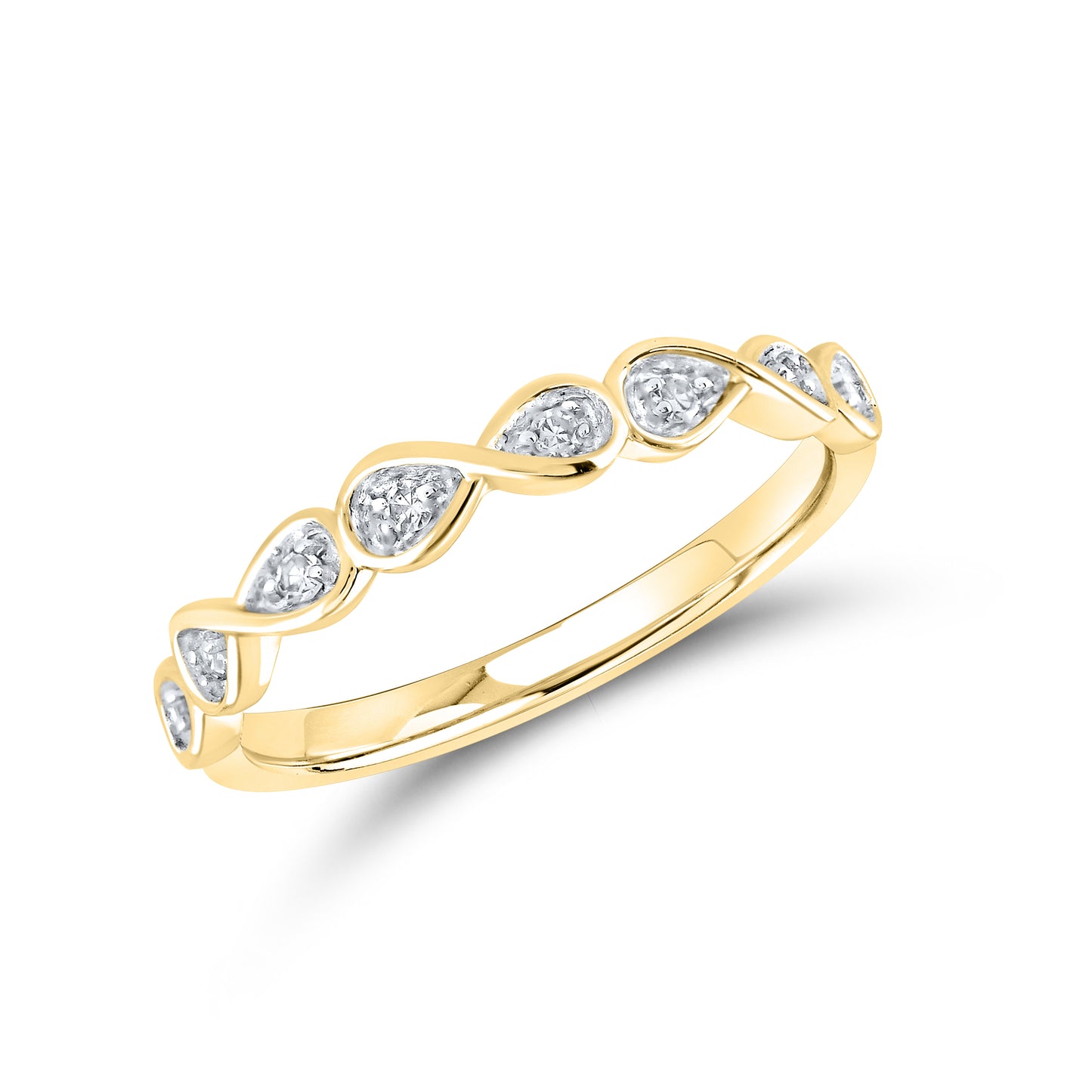 10kt Yellow Gold 0.11 CTW Natural Diamond Band