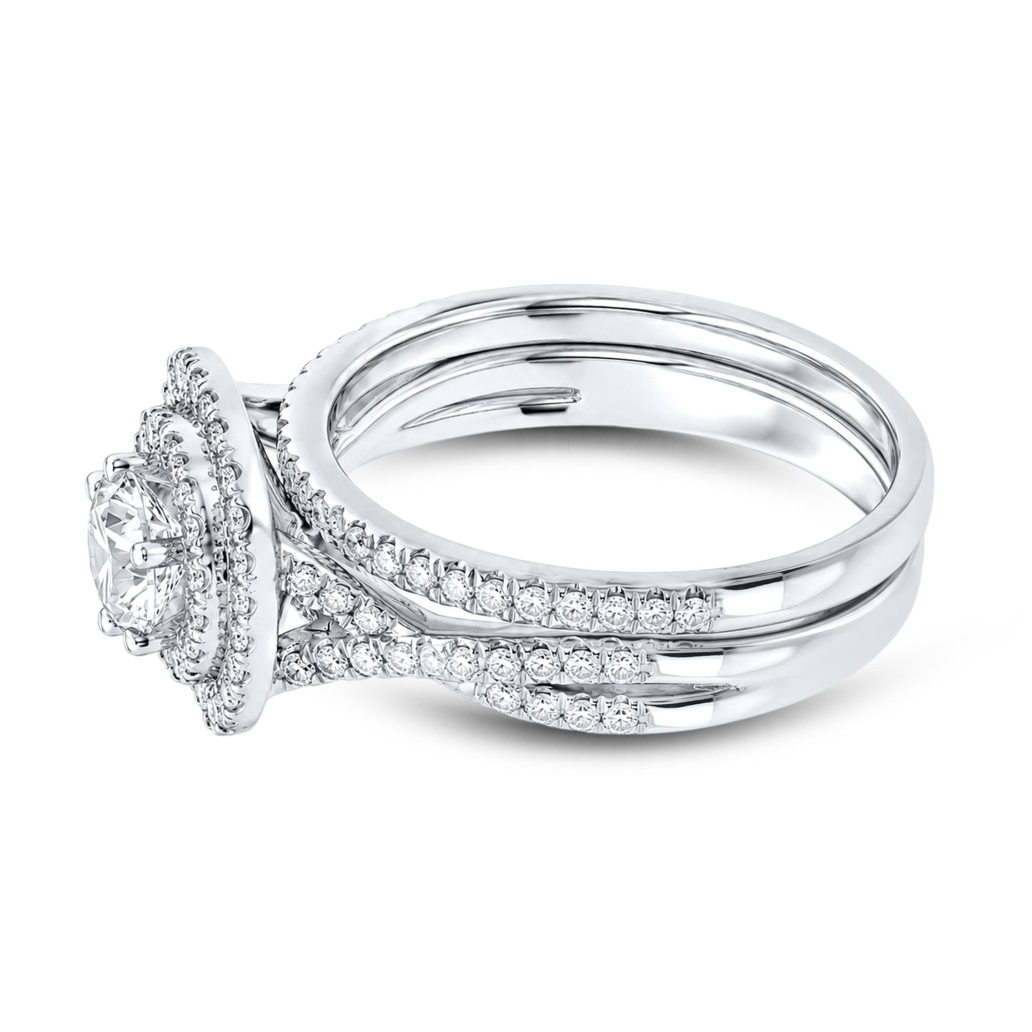 14kt White Gold  1 CTW Natural Diamond Bridal Ring