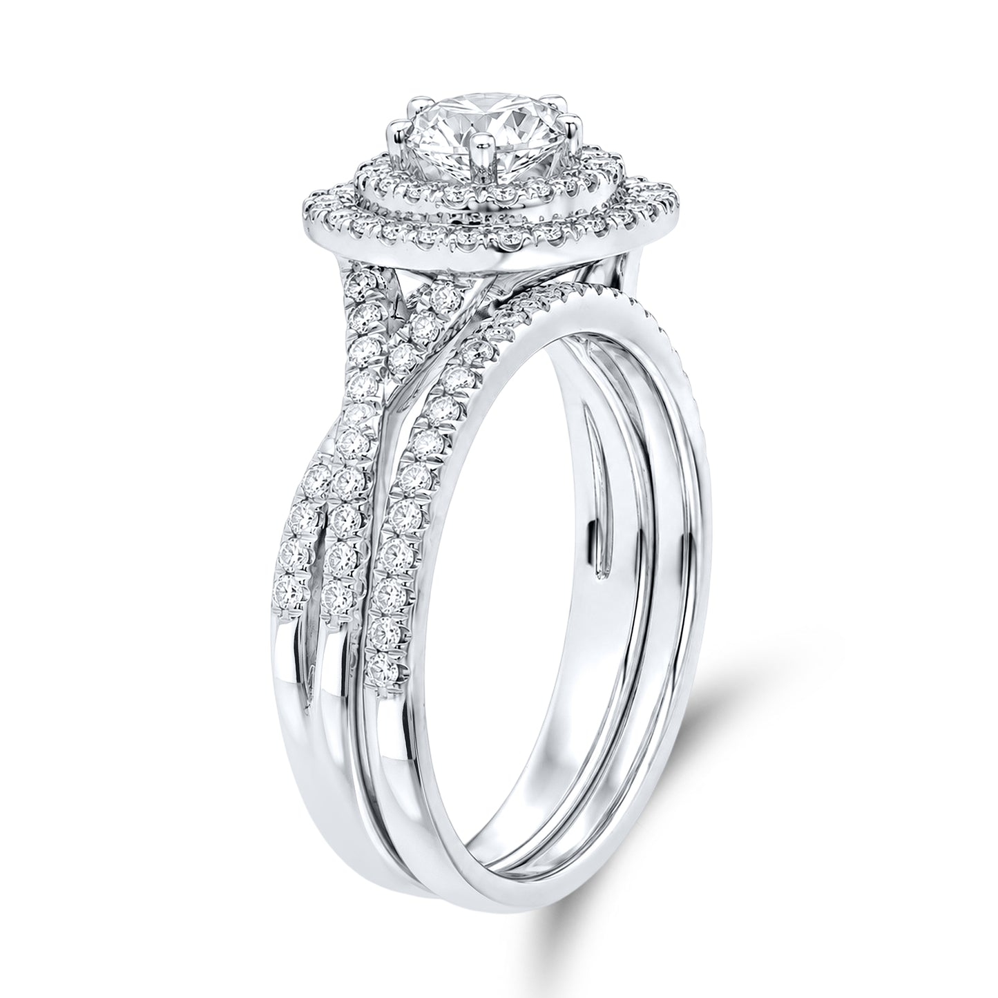 14kt White Gold  1 CTW Natural Diamond Bridal Ring