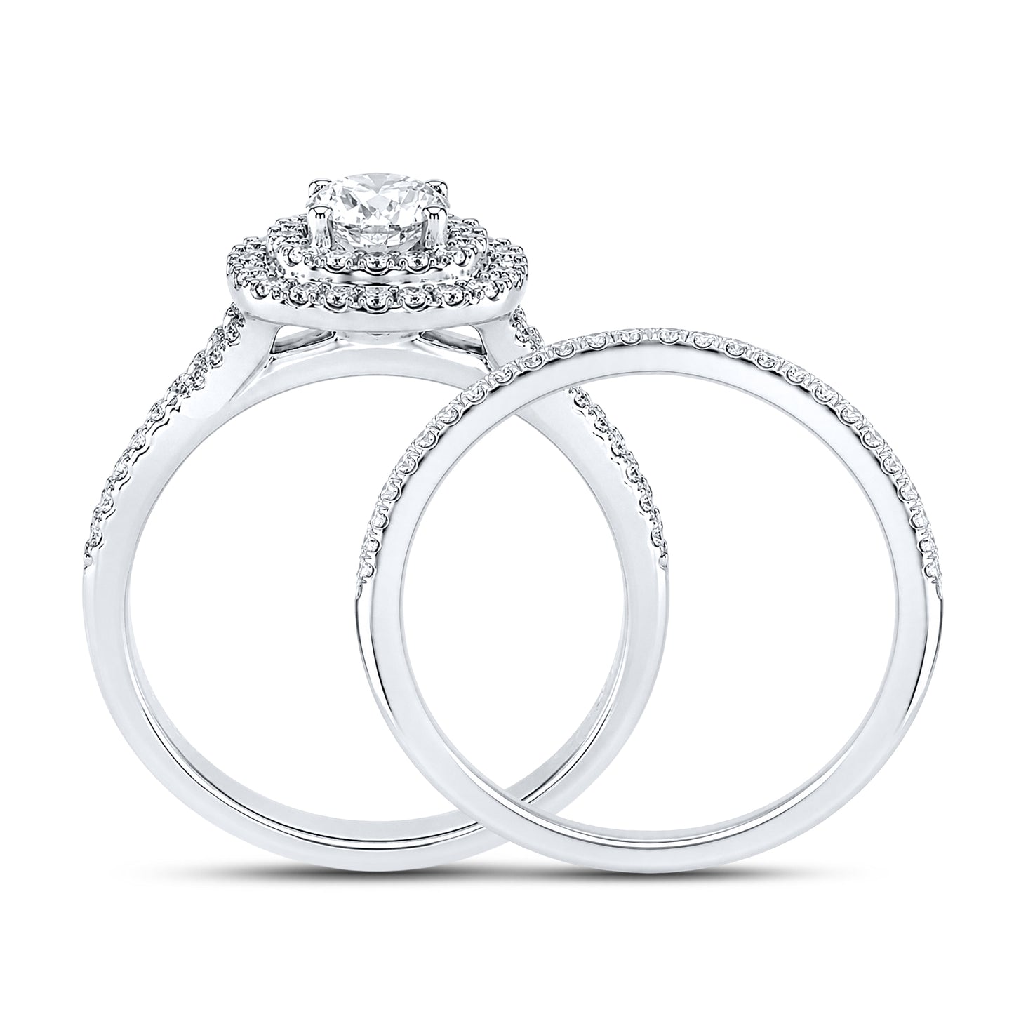 14kt White Gold  1 CTW Natural Diamond Bridal Ring