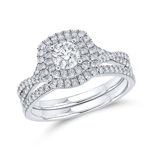 14kt White Gold  1 CTW Natural Diamond Bridal Ring