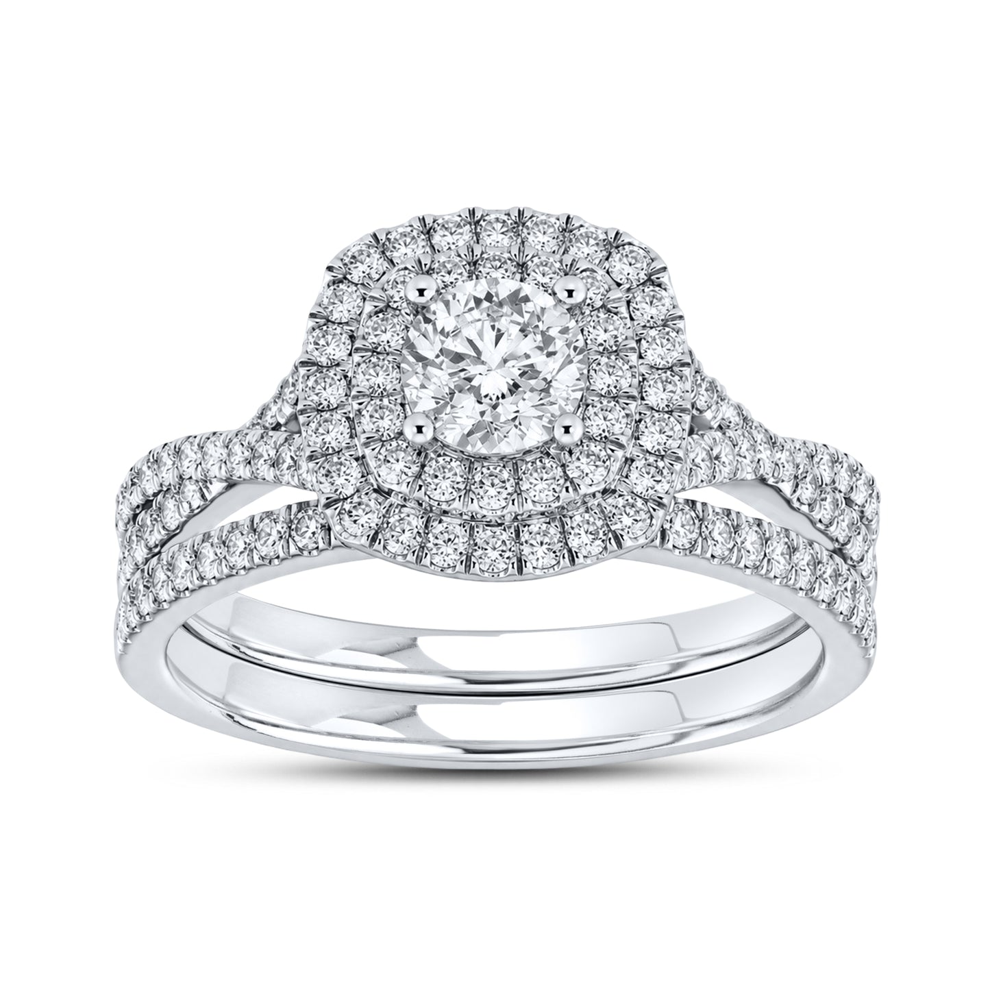 14kt White Gold  1 CTW Natural Diamond Bridal Ring