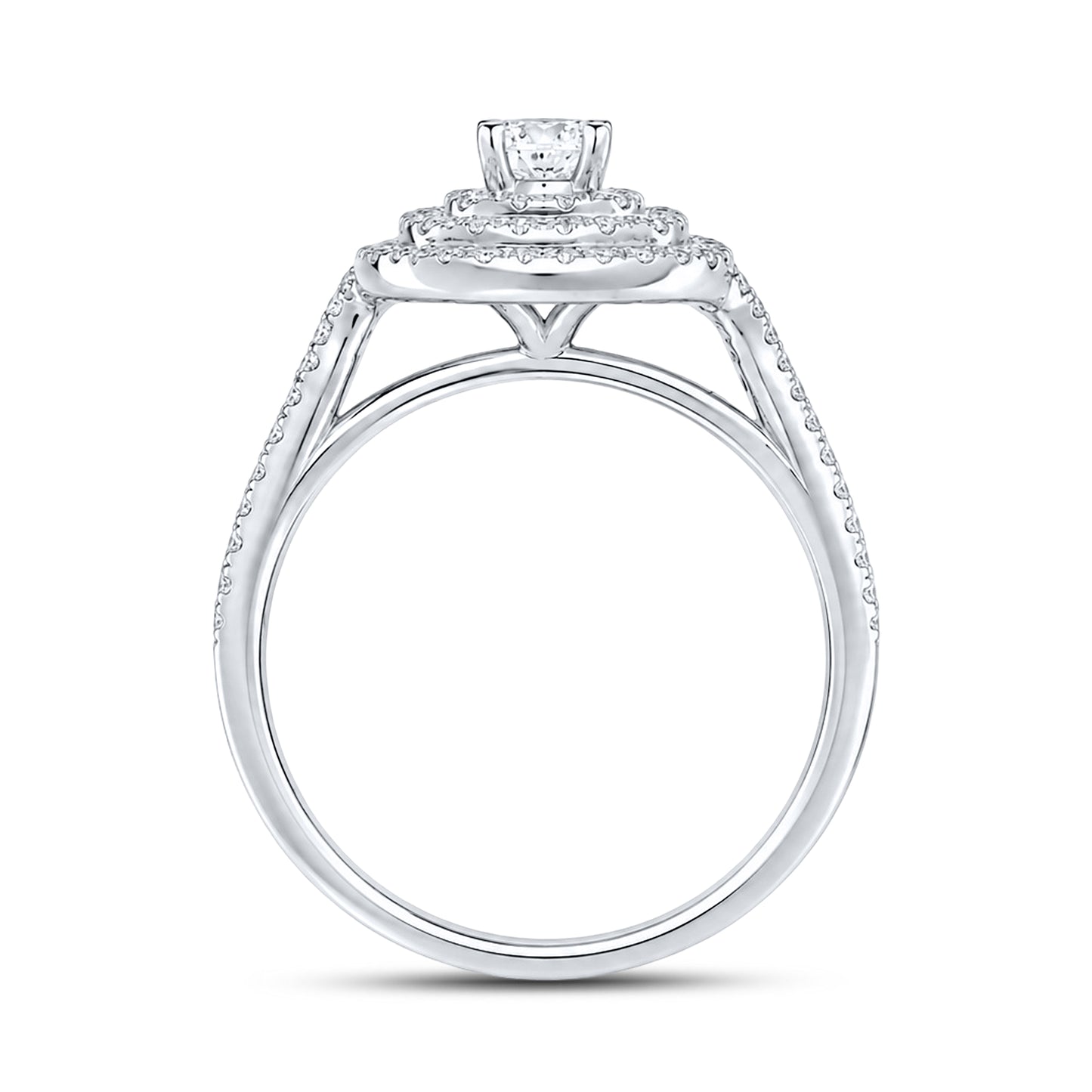 14kt White Gold 1.05 CTW Natural Diamond Bridal Set(three piece set)