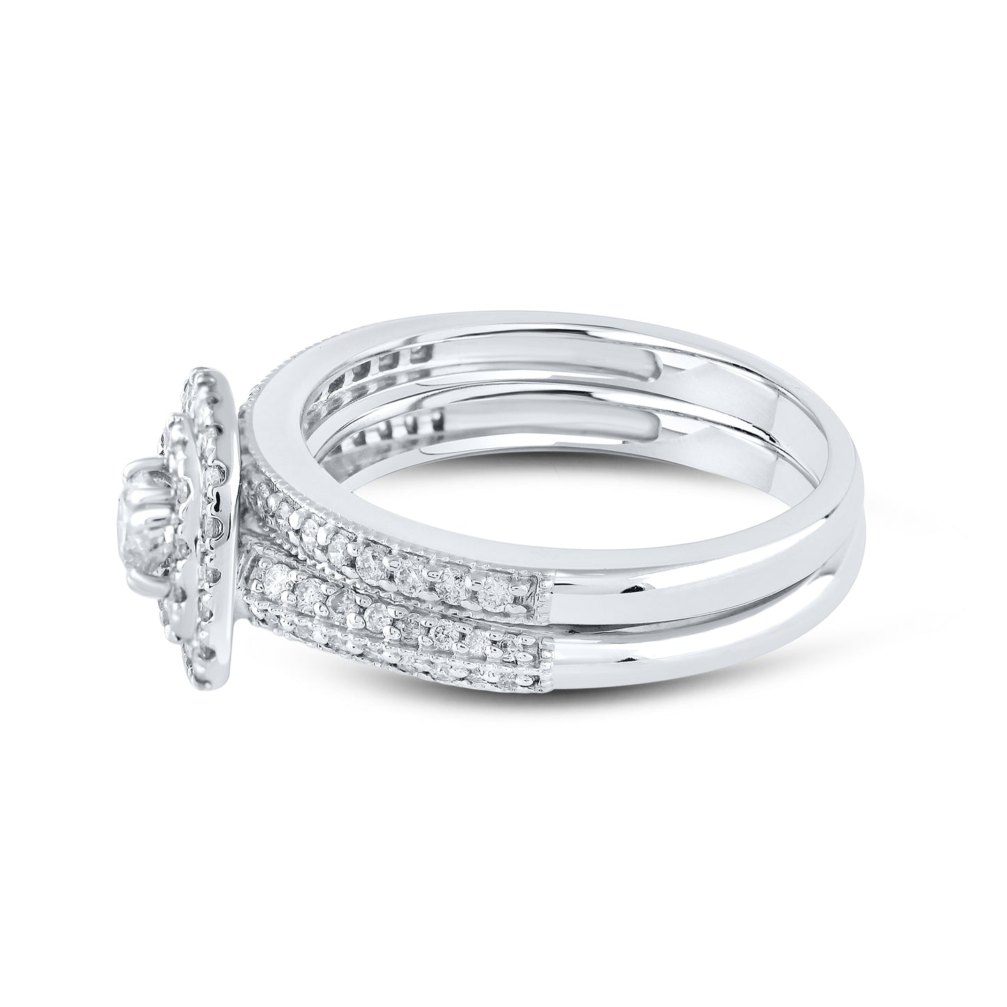 14kt White Gold 0.92 CTW Natural Diamond Bridal Ring