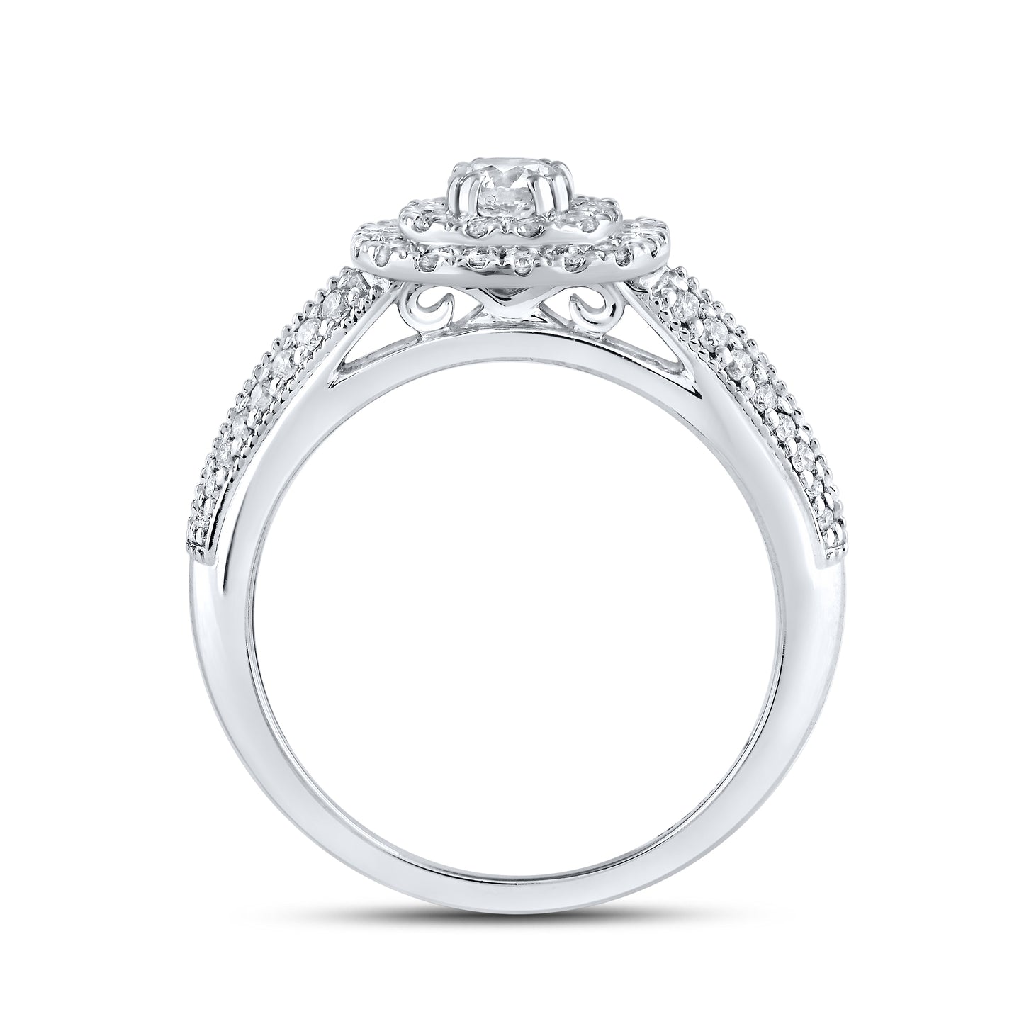 14kt White Gold 0.92 CTW Natural Diamond Bridal Ring