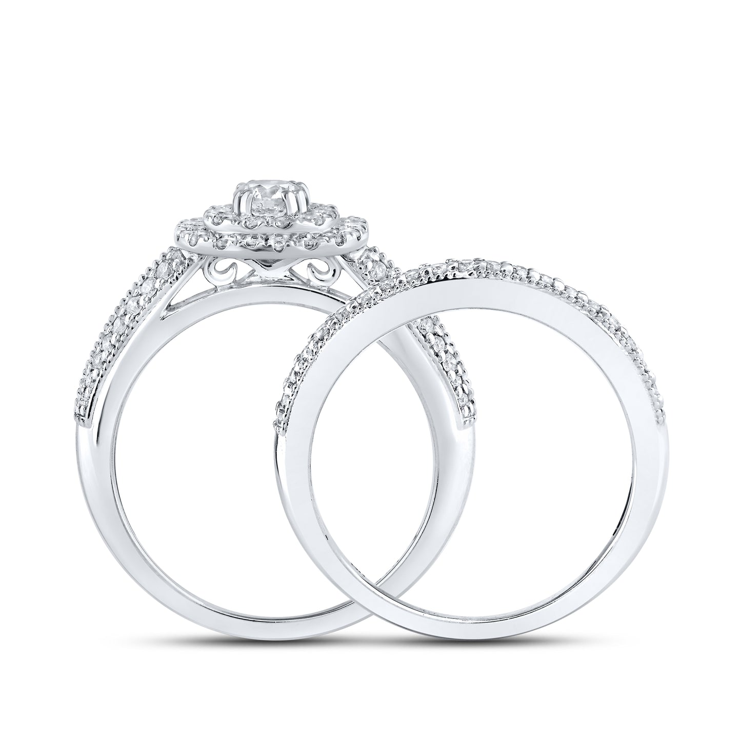 14kt White Gold 0.92 CTW Natural Diamond Bridal Ring