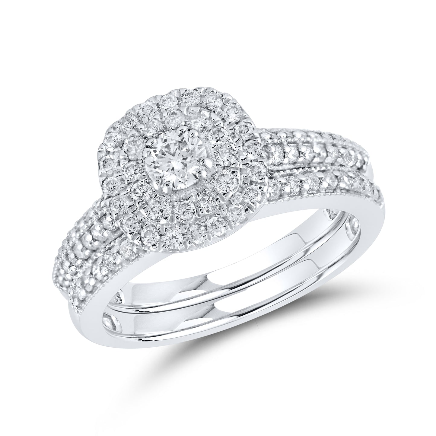 14kt White Gold 0.92 CTW Natural Diamond Bridal Ring