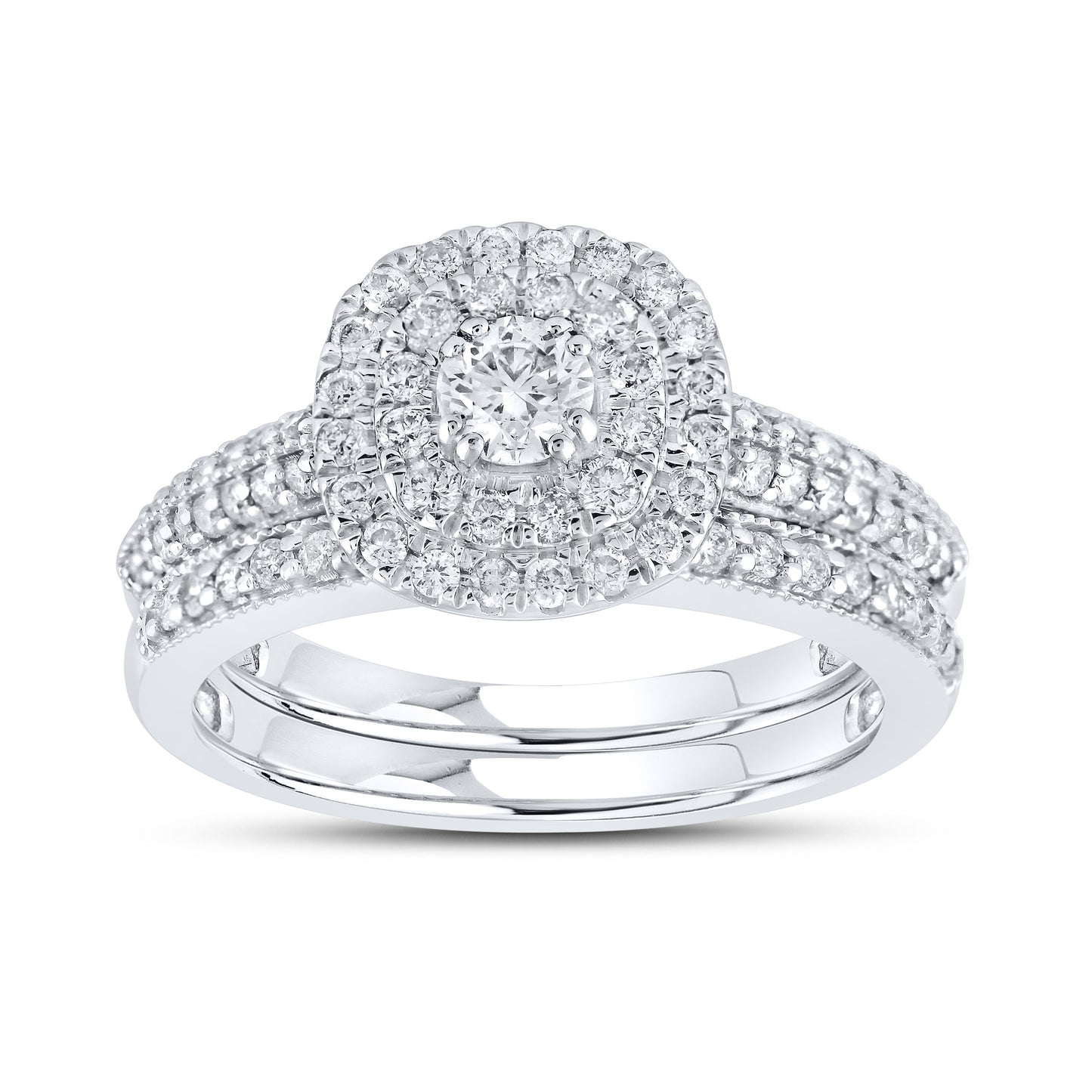 14kt White Gold 0.92 CTW Natural Diamond Bridal Ring