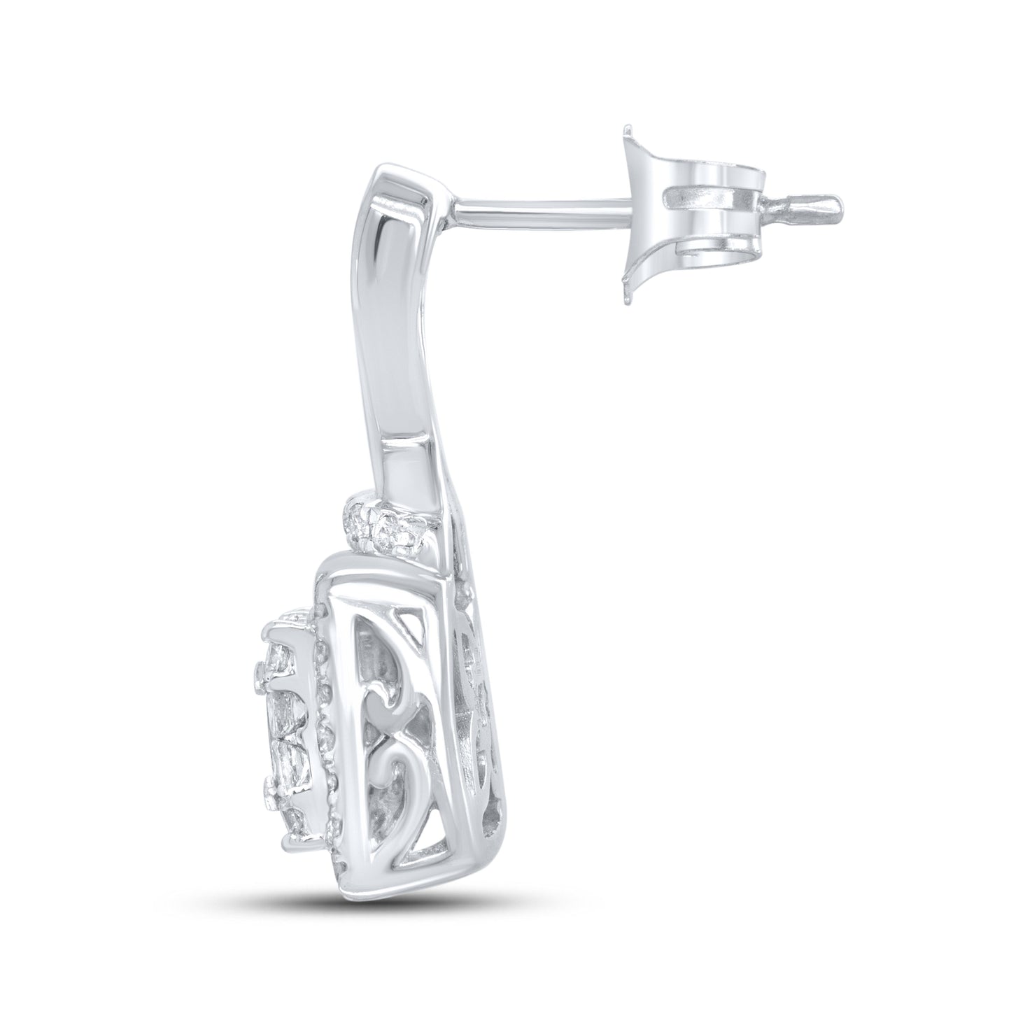 14kt White Gold 1 CTW Natural Diamond Hoops