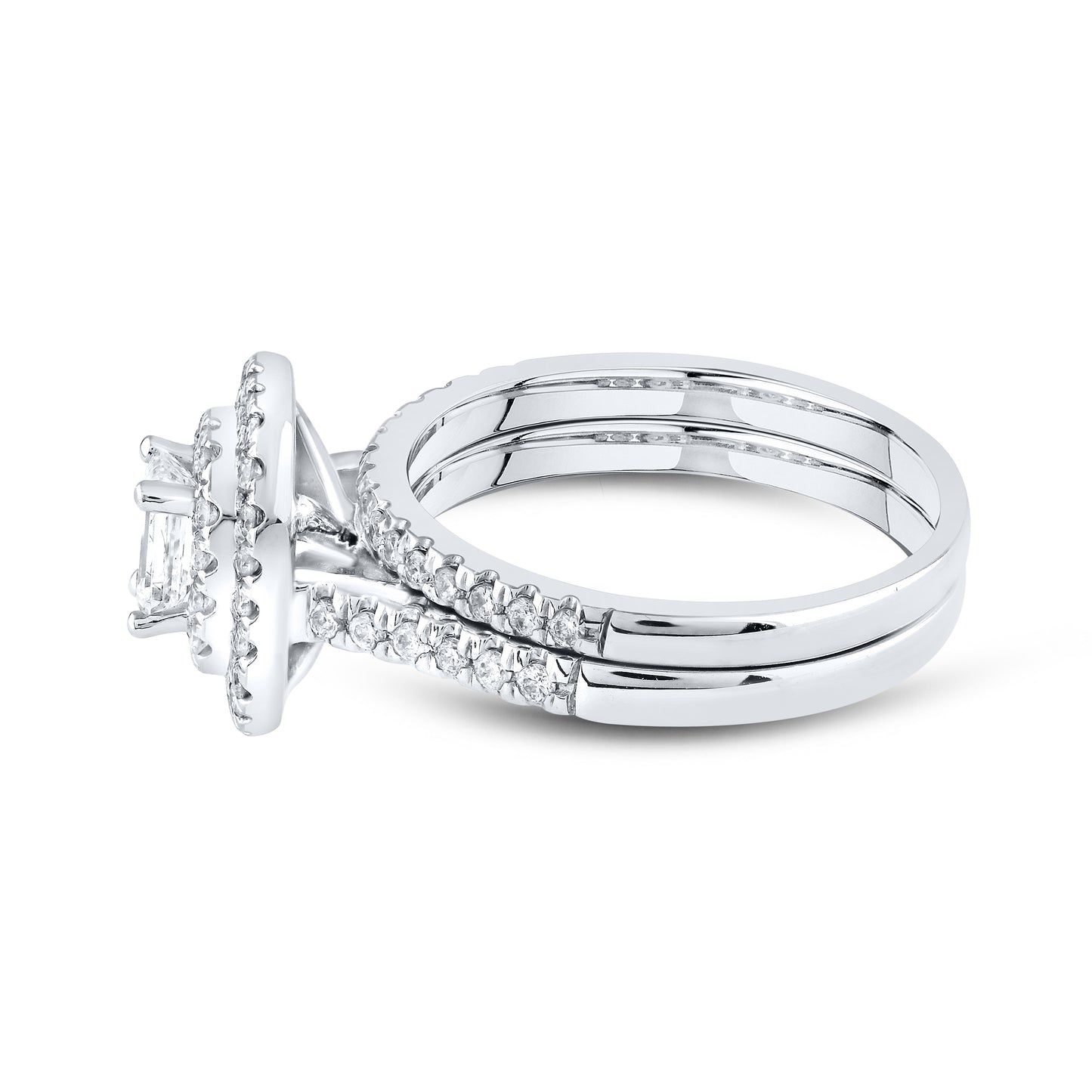 14kt White Gold 1 CTW Natural Diamond Bridal Set