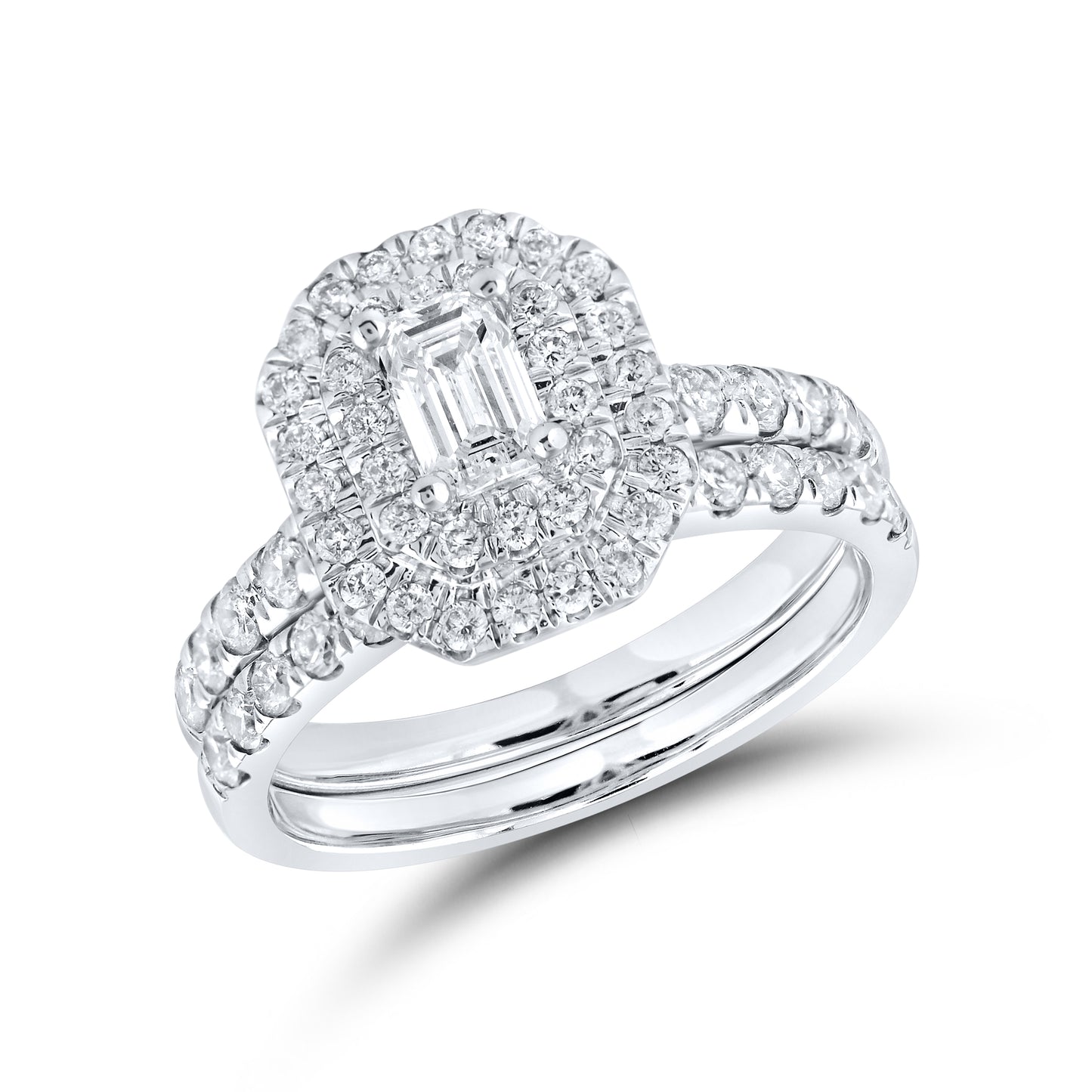 14kt White Gold 1 CTW Natural Diamond Bridal Set