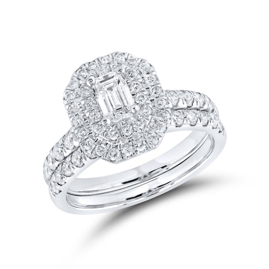 14kt White Gold 1 CTW Natural Diamond Bridal Set