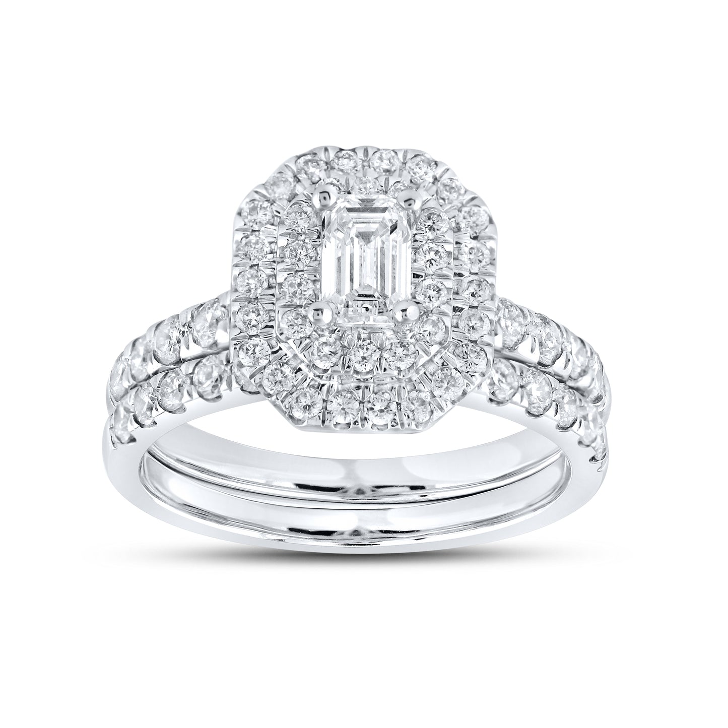 14kt White Gold 1 CTW Natural Diamond Bridal Set