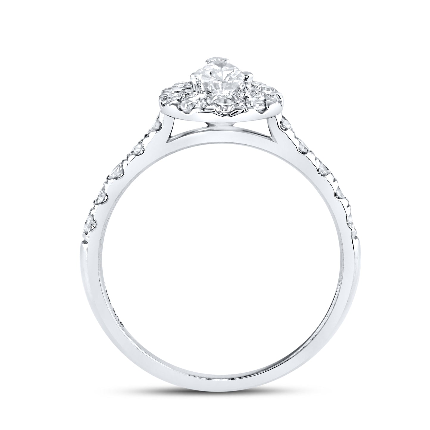 14kt White Gold 1.50 CTW Natural Diamond Bridal Set (Centr0.50)