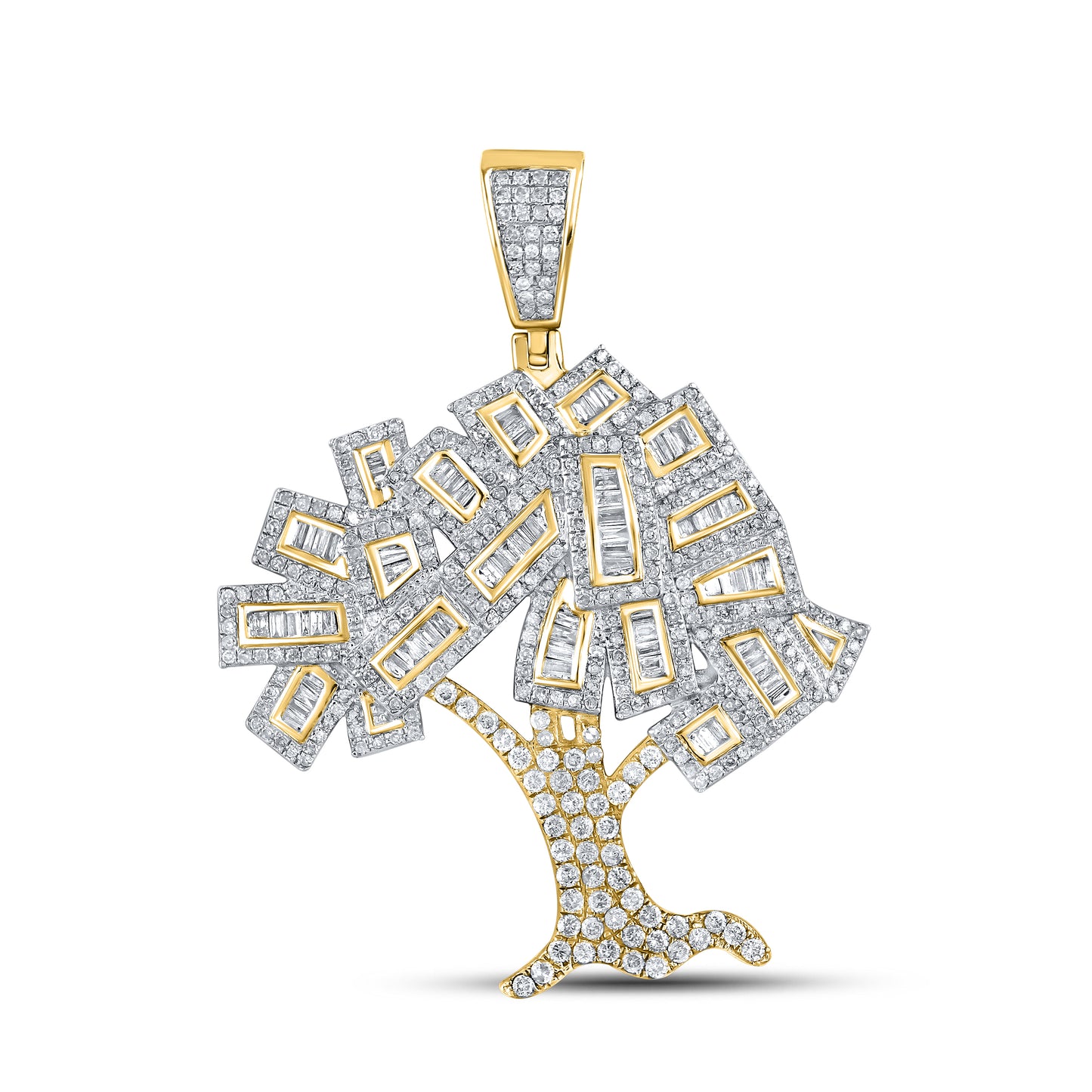 10kt Yellow Gold 1.9 CTW Money Tree Diamond Charm