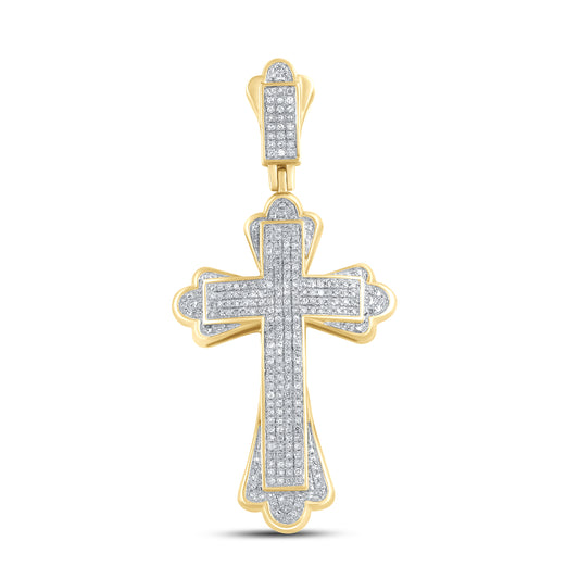 10kt Yellow Gold 0.50 CTW Cross Diamond Charm