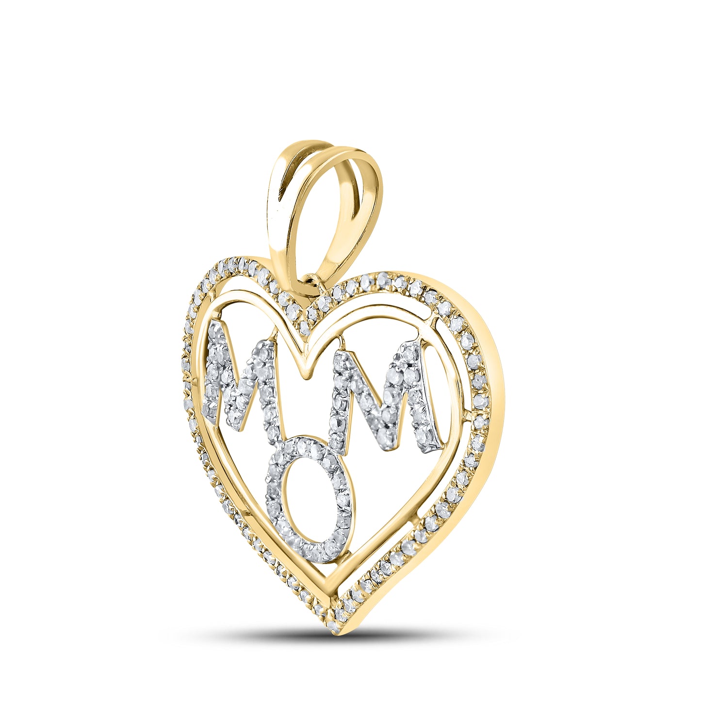 10kt Yellow Gold 0.44 CTW Mom Diamond Pendant