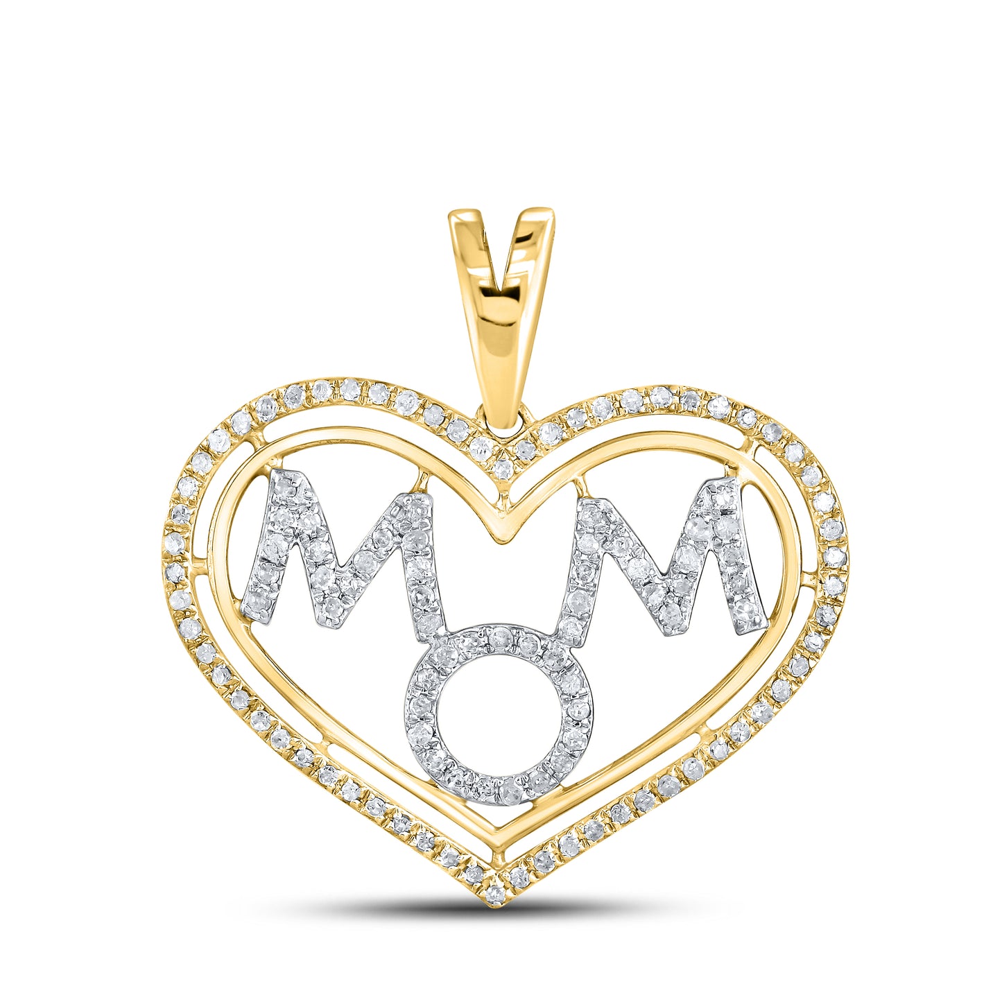 10kt Yellow Gold 0.44 CTW Mom Diamond Pendant