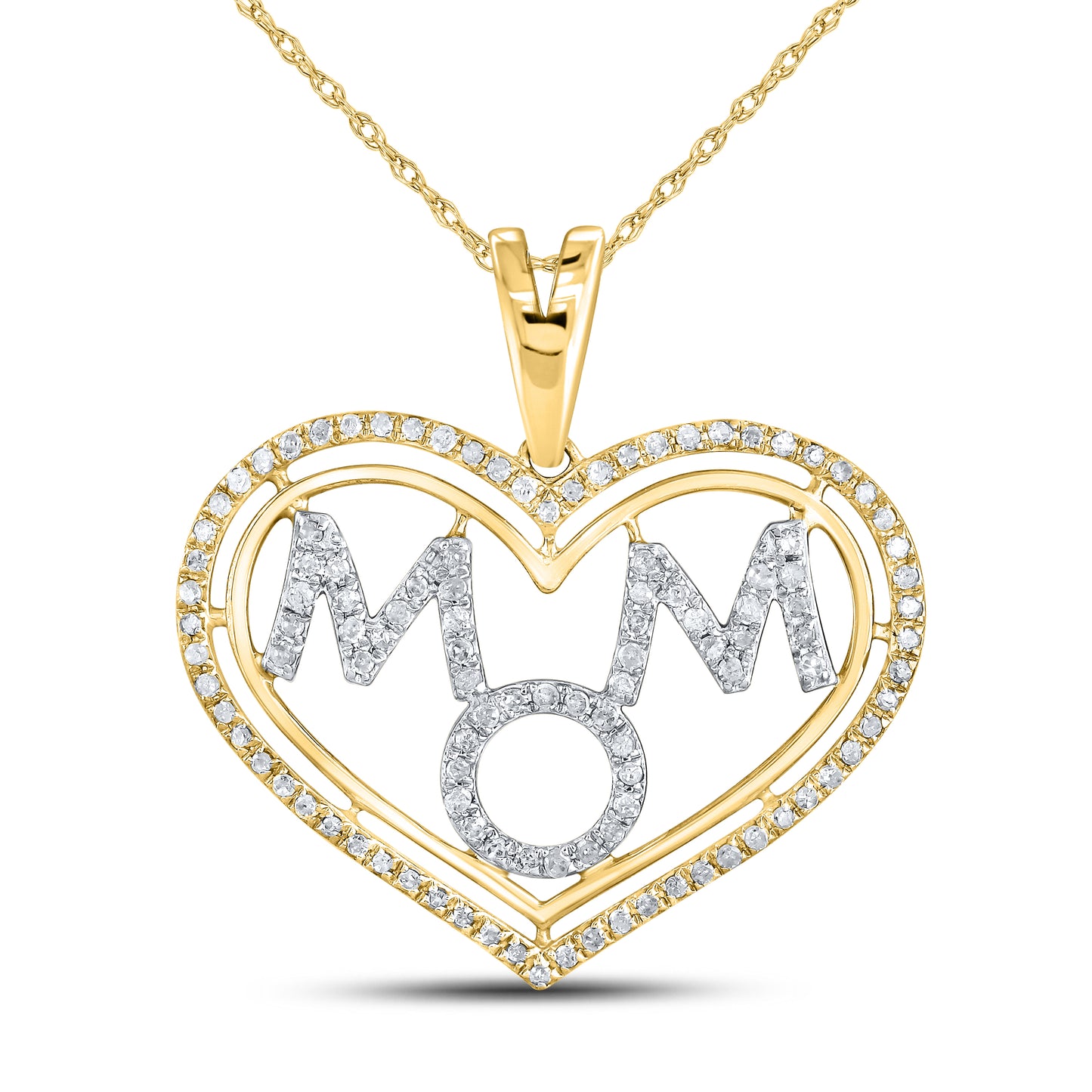 10kt Yellow Gold 0.44 CTW Mom Diamond Pendant