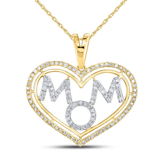 10kt Yellow Gold 0.44 CTW Mom Diamond Pendant