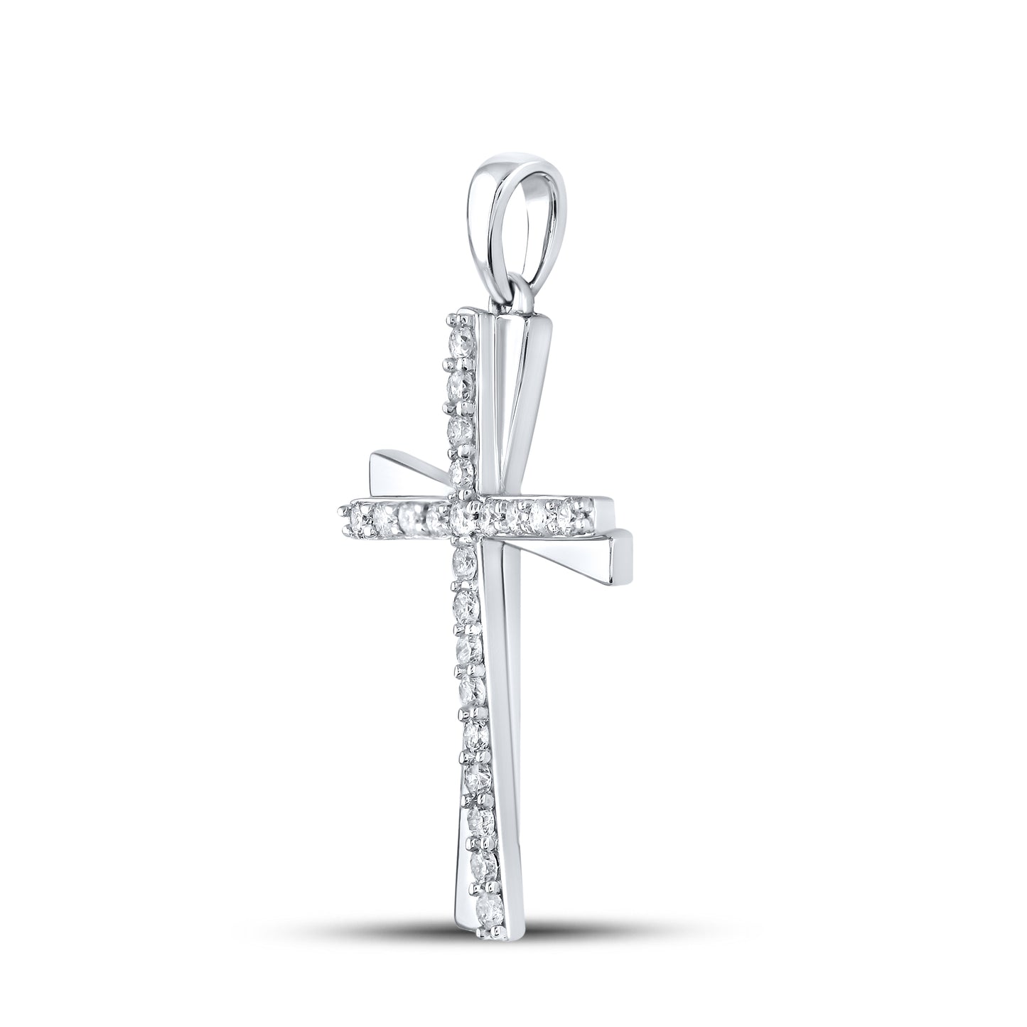 10kt White Gold 0.20 CTW Diamond Pendant With 10kt Chain