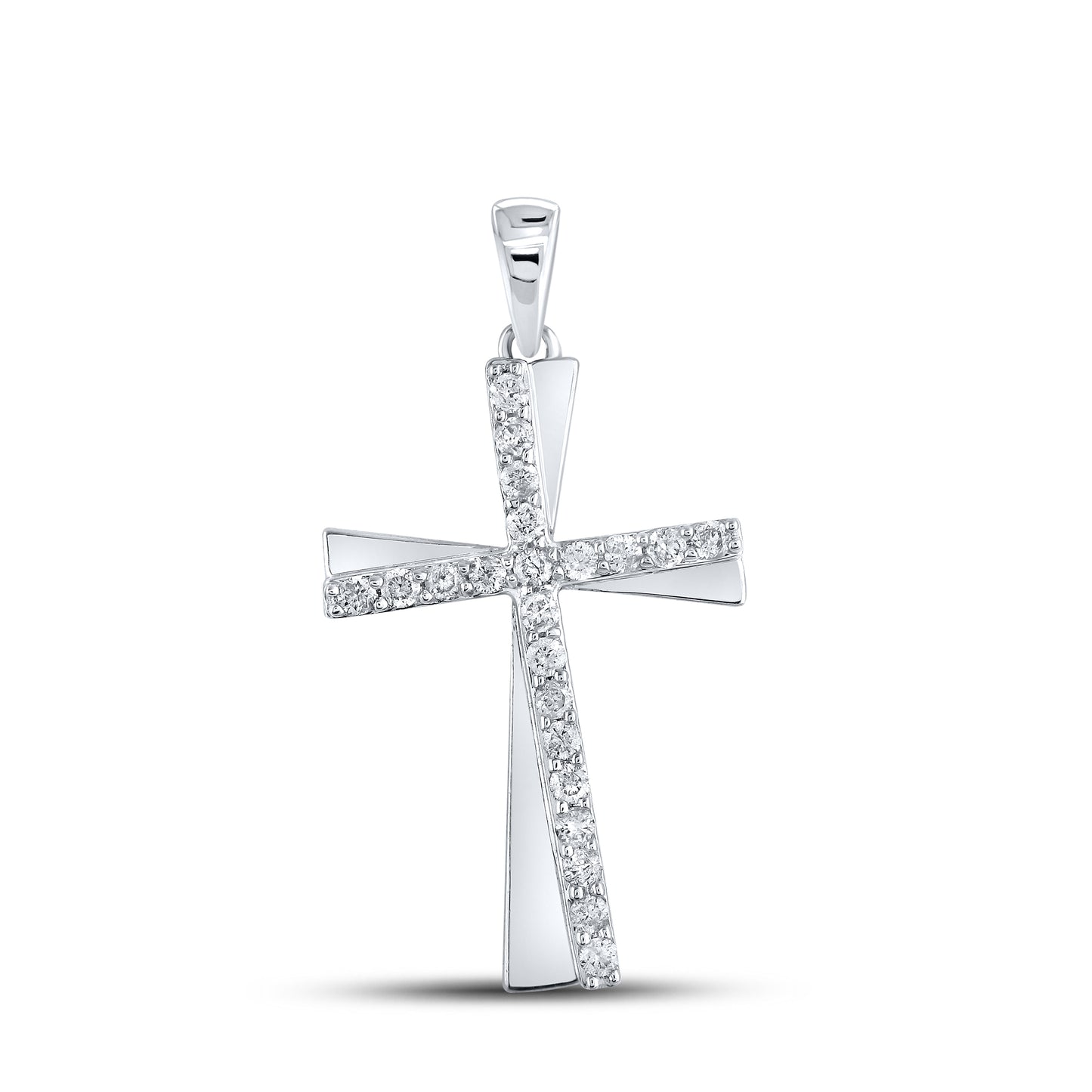 10kt White Gold 0.20 CTW Diamond Pendant With 10kt Chain