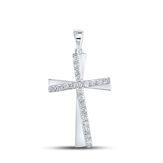 10kt White Gold 0.20 CTW Diamond Pendant With 10kt Chain