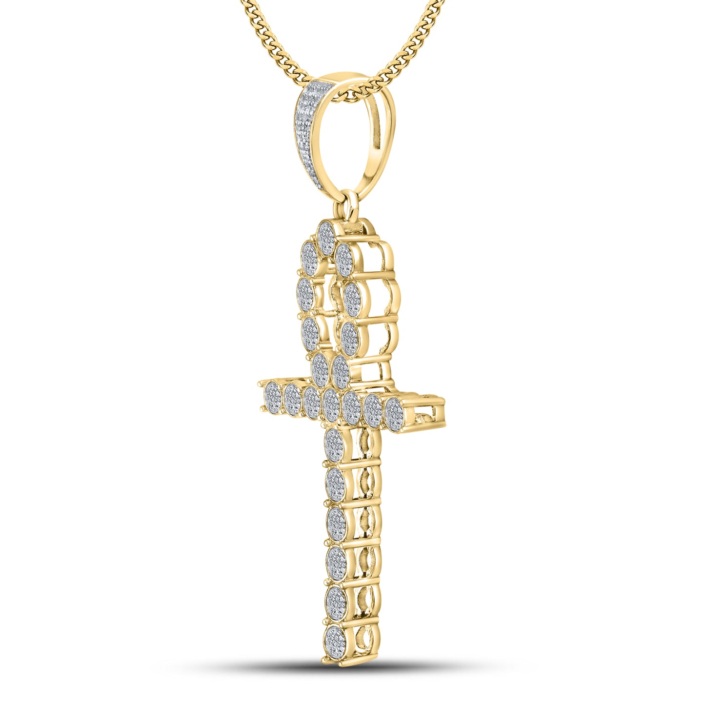 10kt Yellow Gold 0.58 CTW Cross Diamond Charm