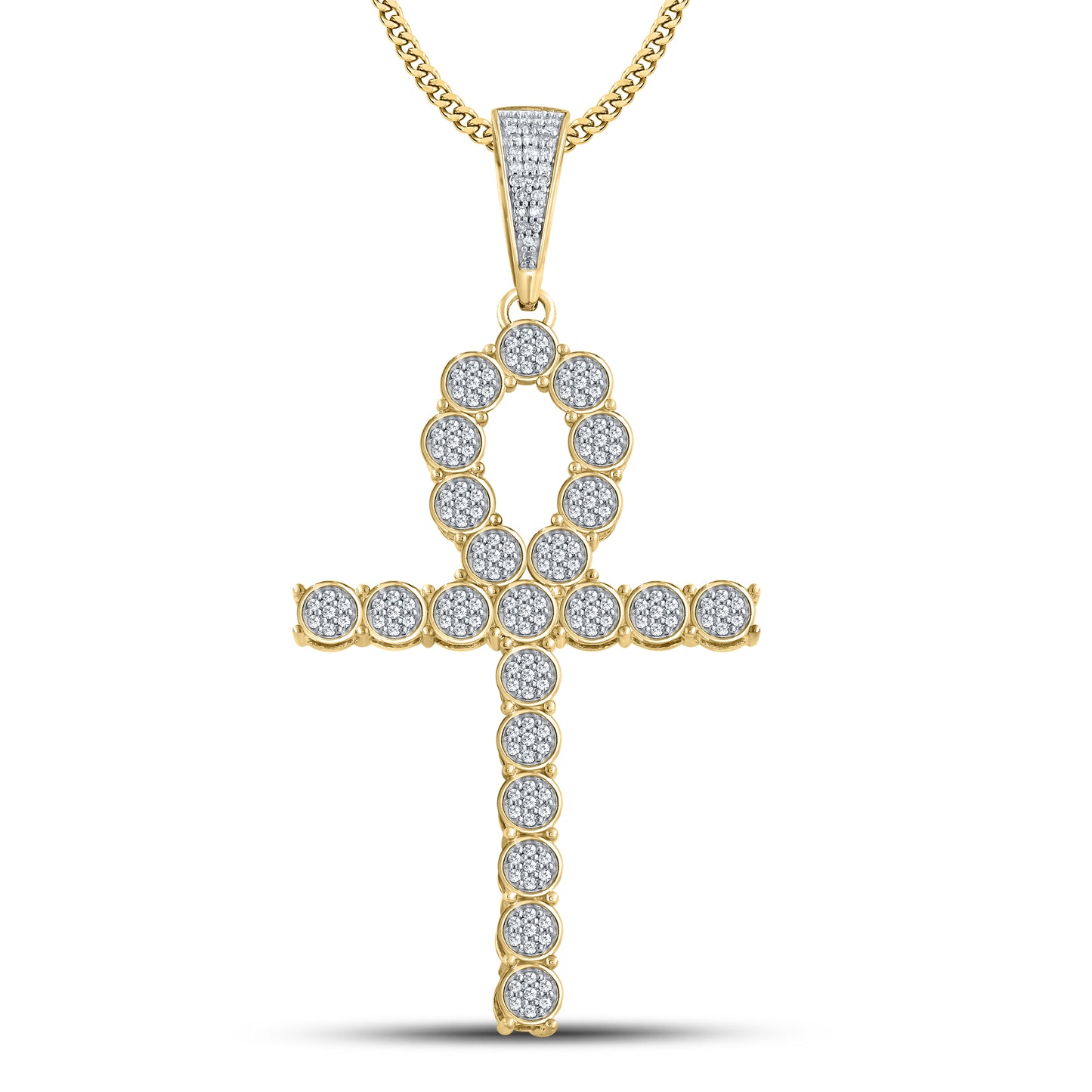 10kt Yellow Gold 0.58 CTW Cross Diamond Charm