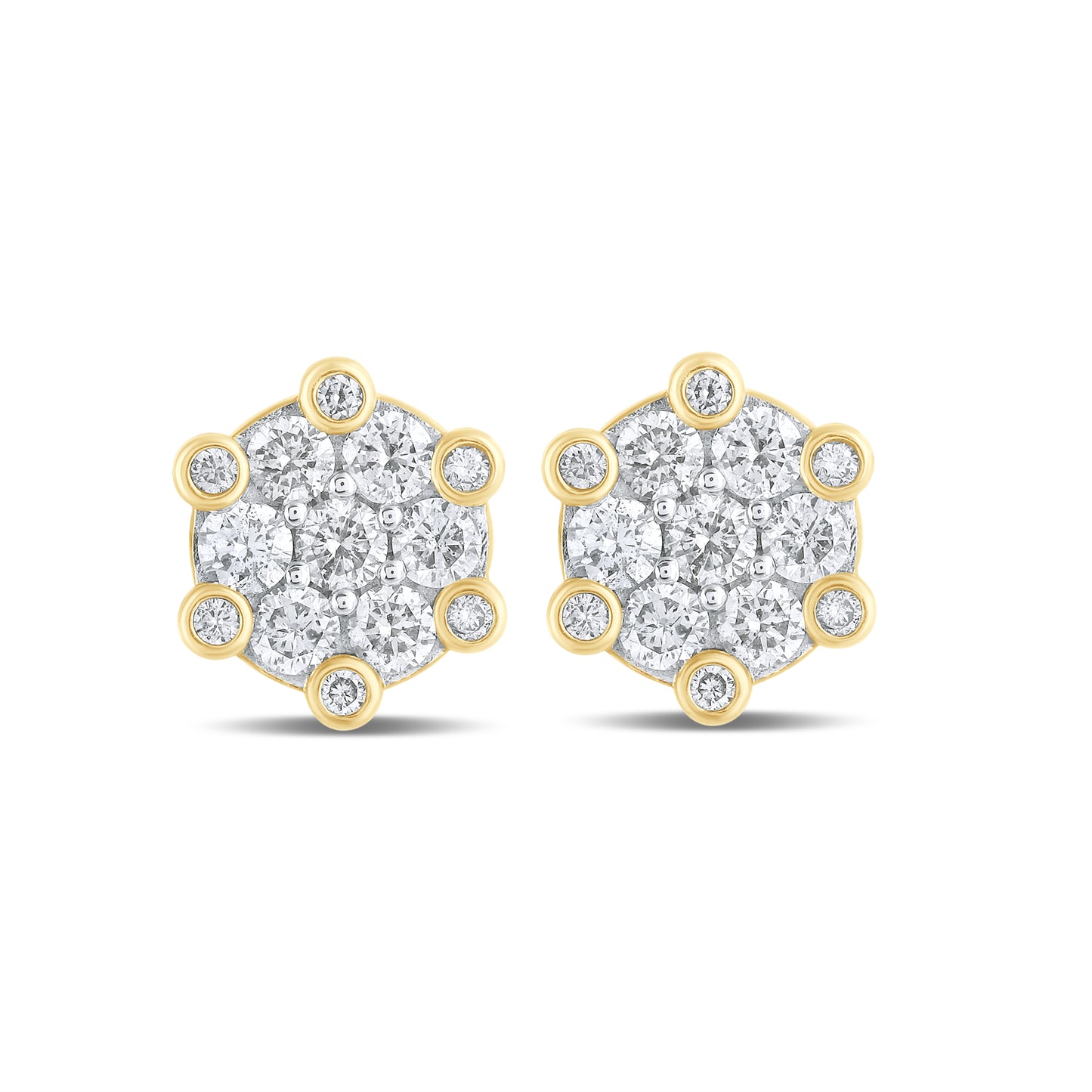 10kt Yellow Gold 1 CTW Natural Diamond Earrings